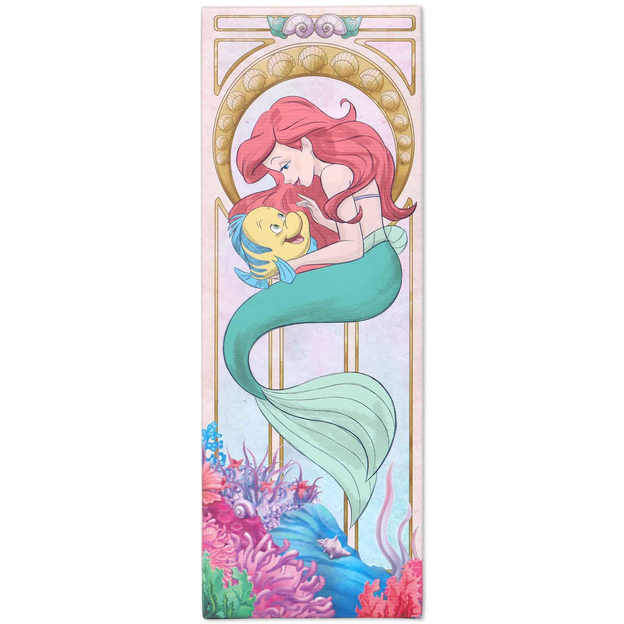 Disney The Little Mermaid Ariel & Flounder Vertical Canvas Wall Decor image