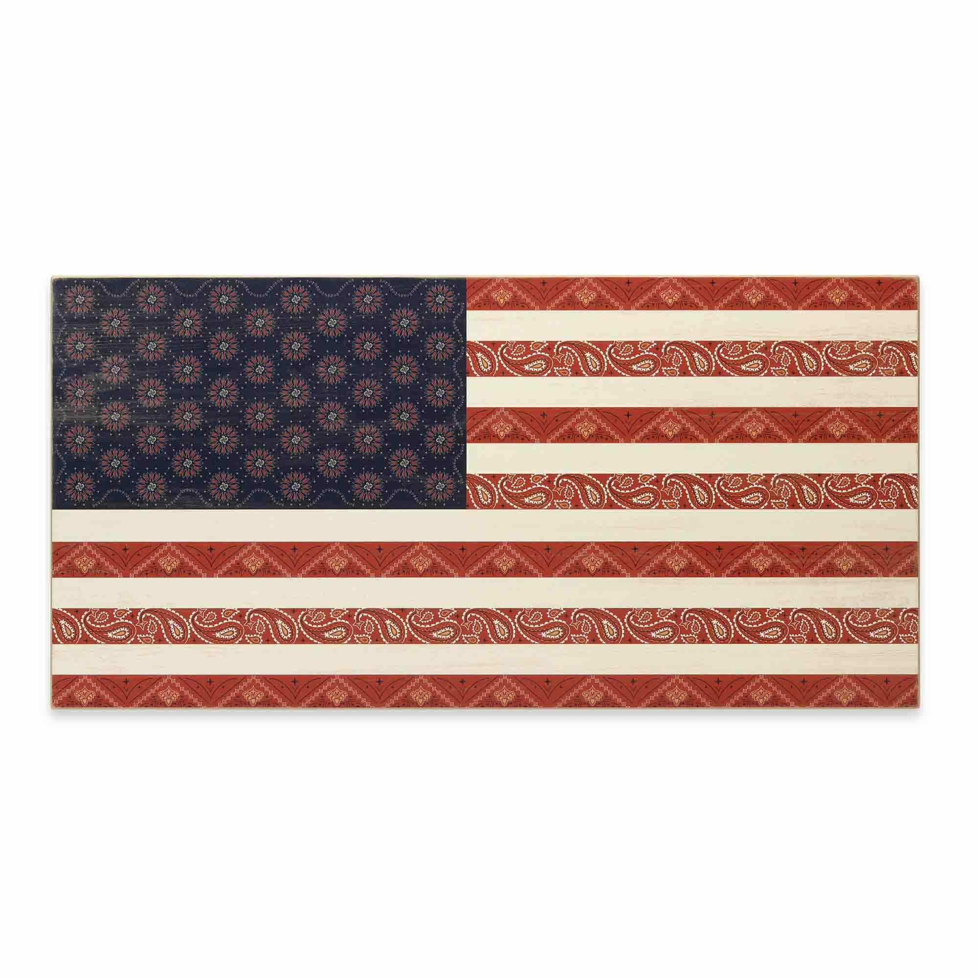 Creative Market American Flag Fabric Pattern Wood Wall Decor image