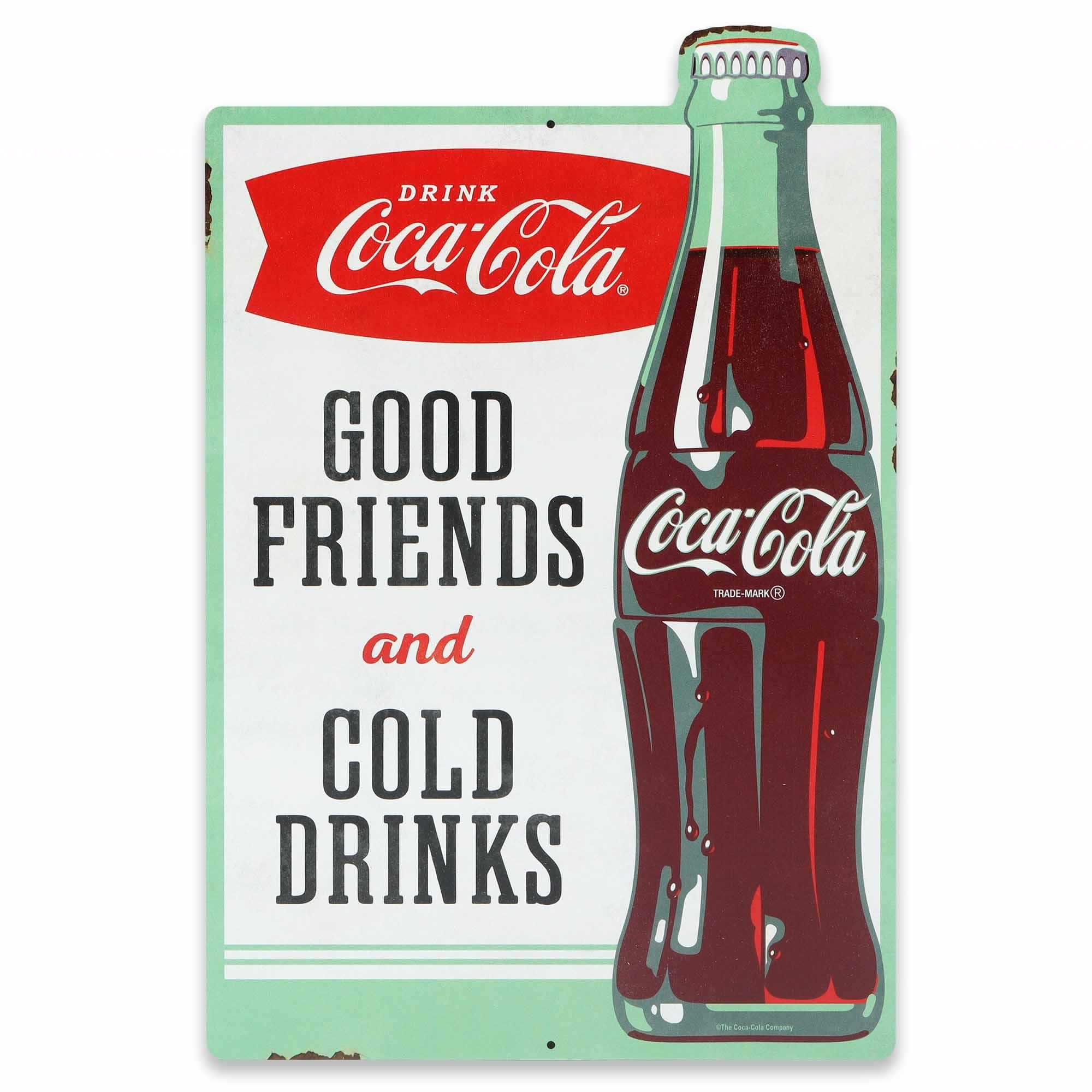 Coca-Cola Good Friends & Cold Drinks Metal Sign image