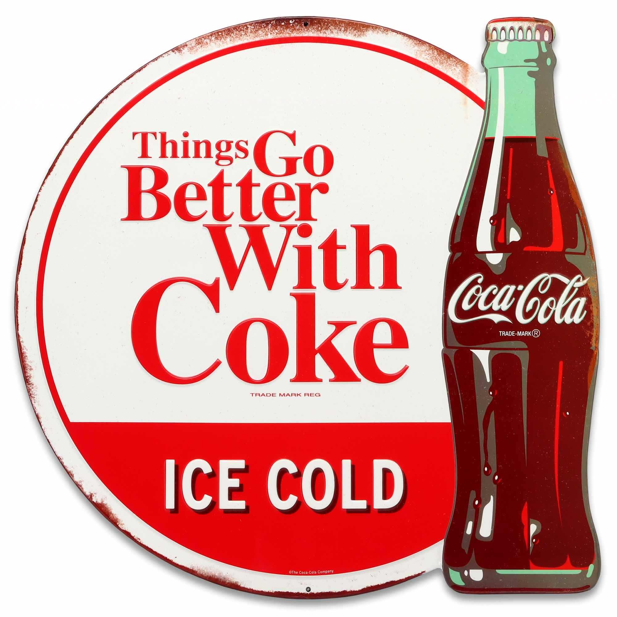 Coca-Cola Things Go Better Round Metal Sign image