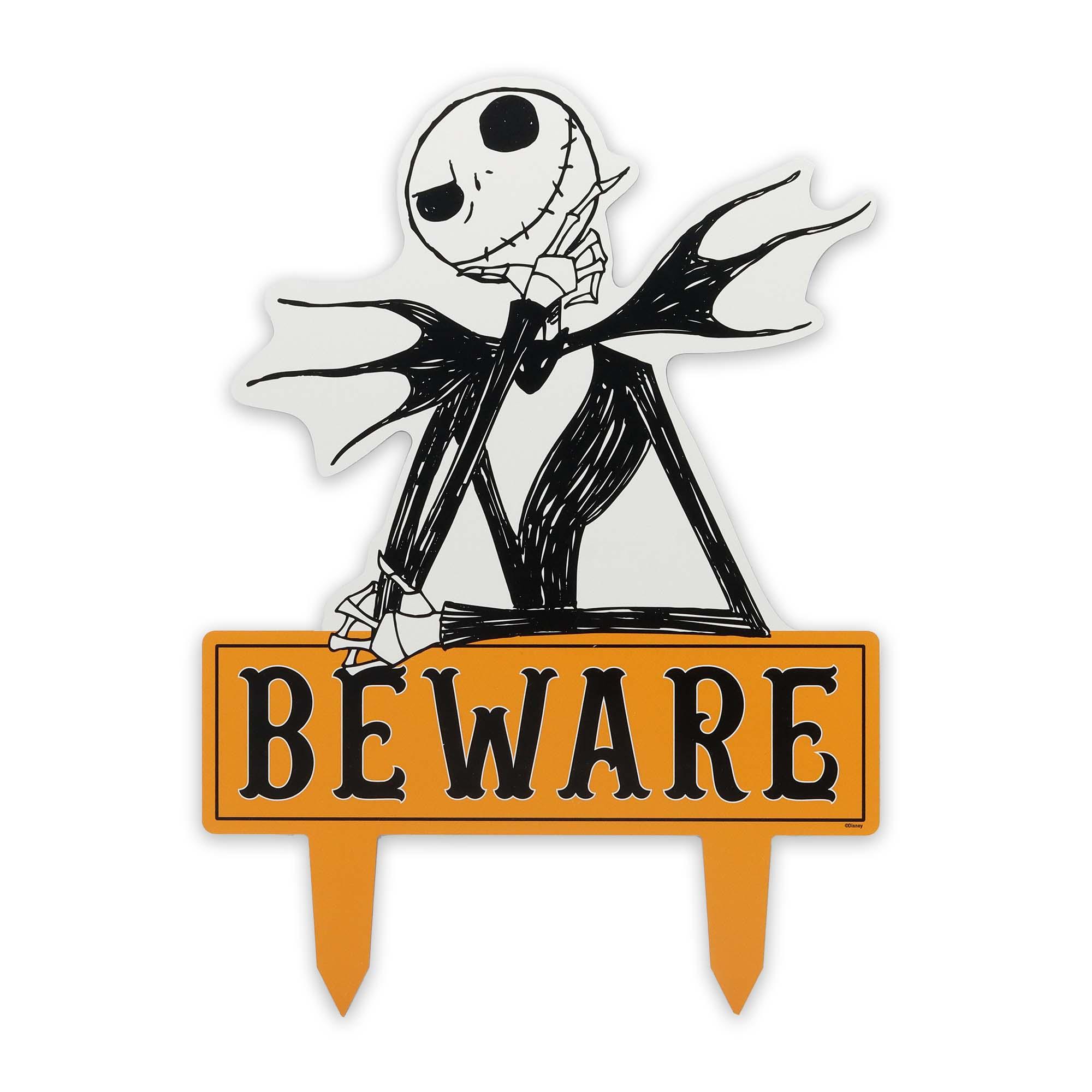 The Nightmare Before Christmas Beware Jack Skellington Metal Yard Stake