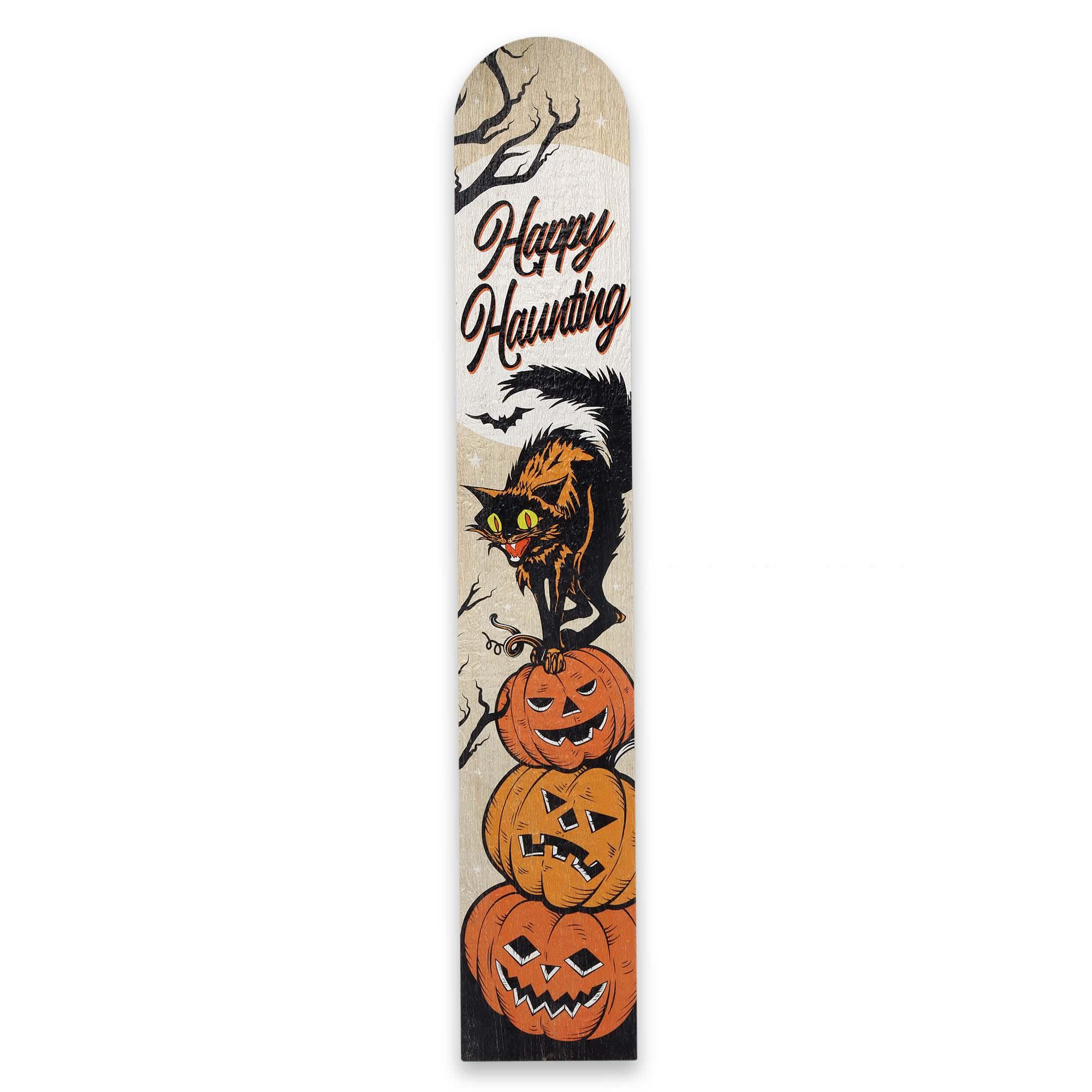 Happy Haunting Halloween Vertical Porch Leaner Wood Wall Decor image