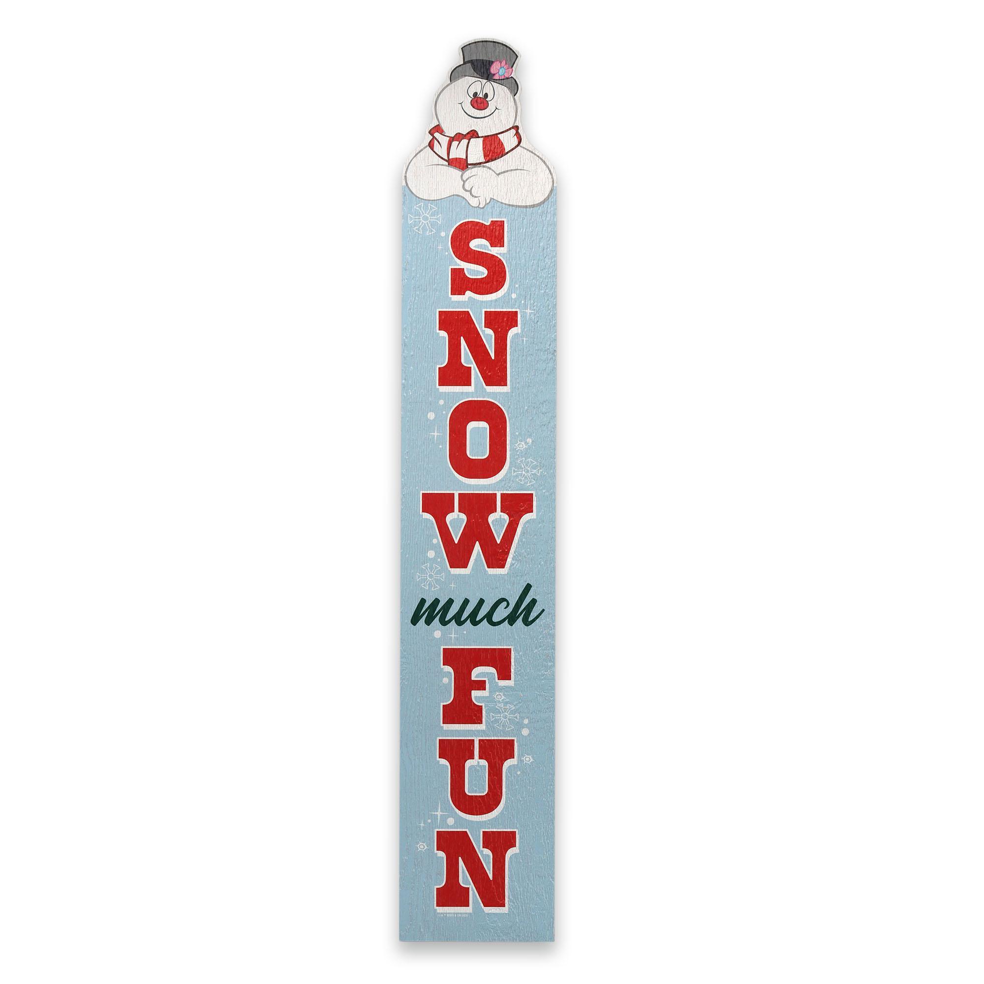 Frosty the Snowman Snow Much Fun Winter Vertical Porch Leaner Wood Wall Decor