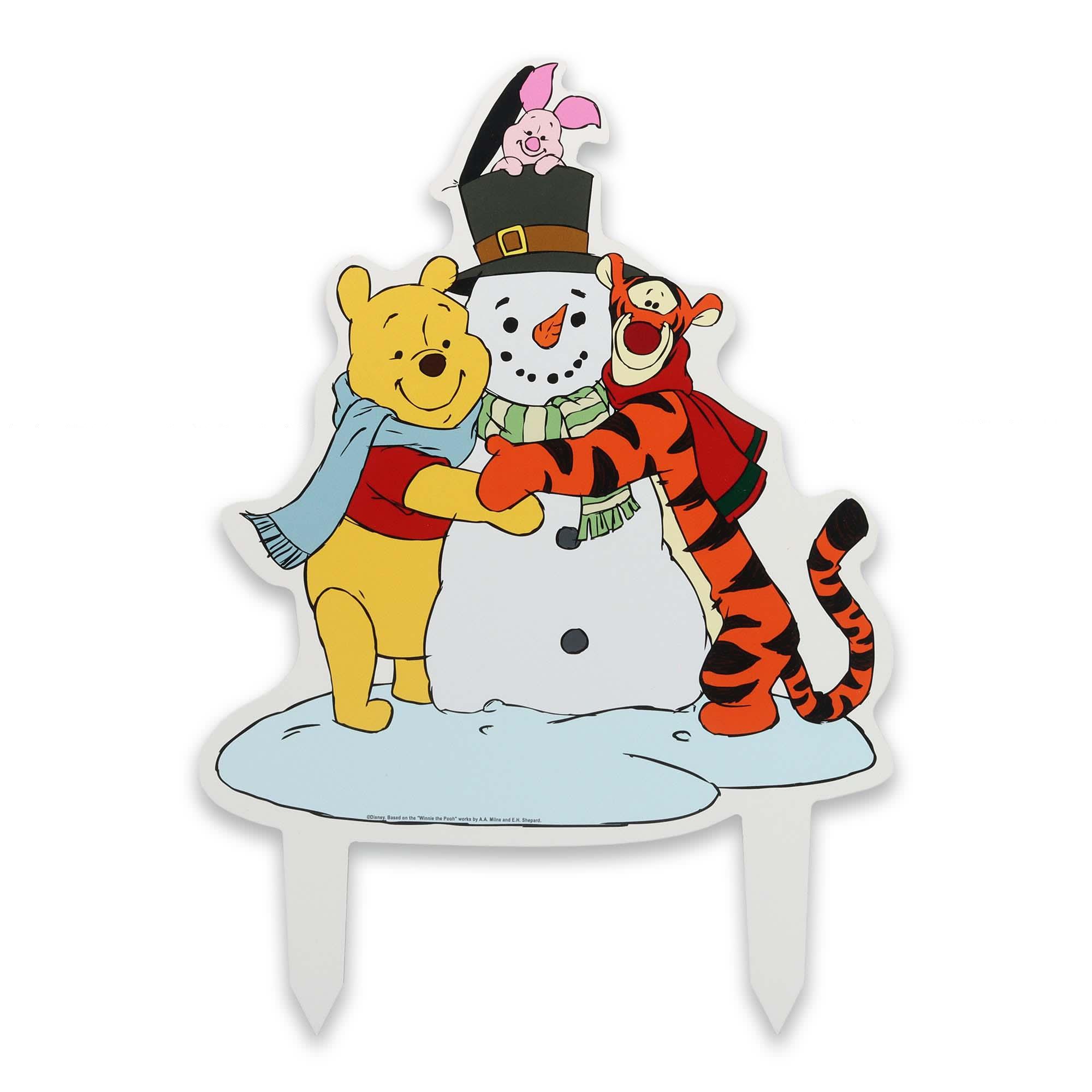 Disney Winnie the Pooh, Tigger, Piglet, & Snowman Christmas Metal Yard Stake