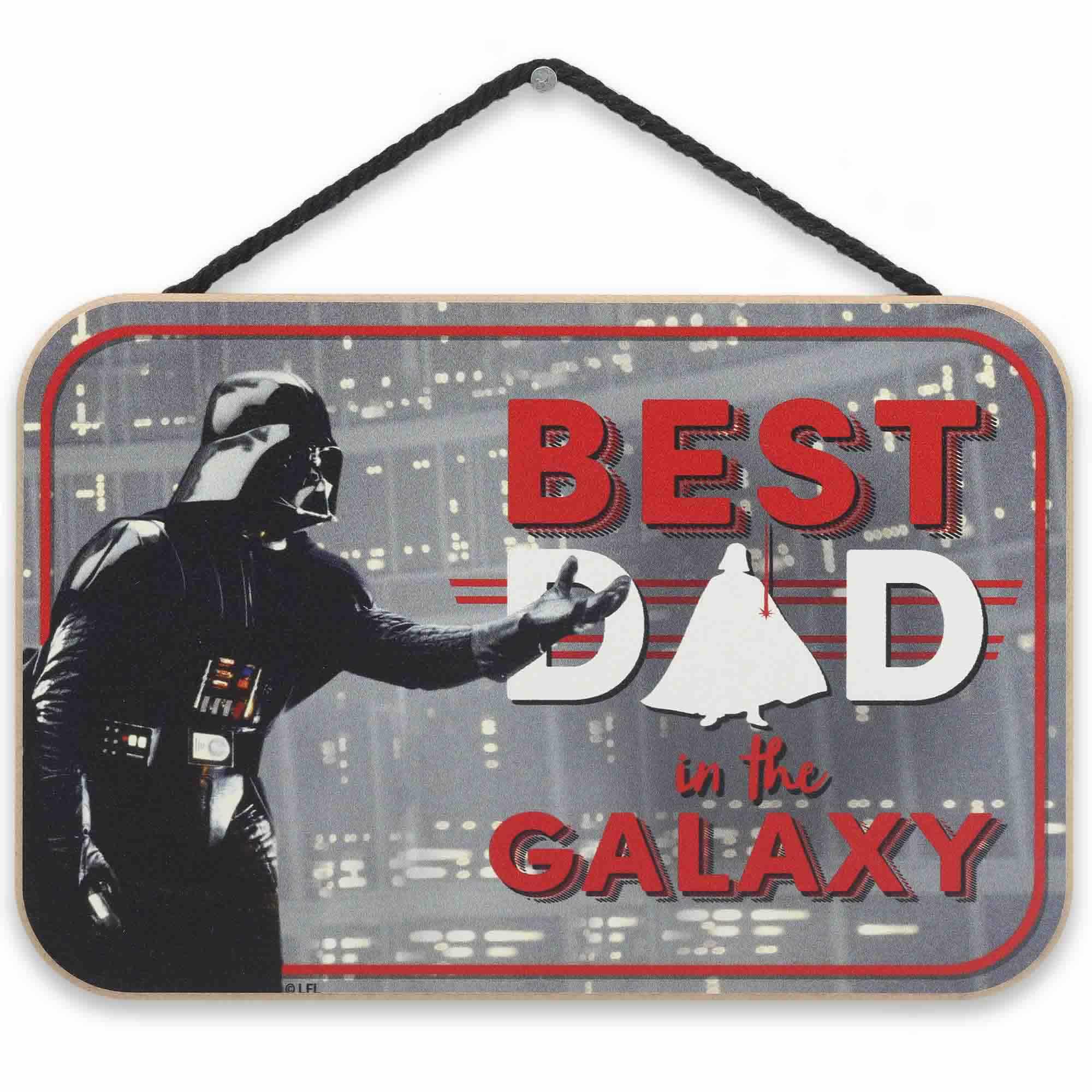 Star Wars Darth Vader Best Dad in the Galaxy Hanging Wood Wall Decor image