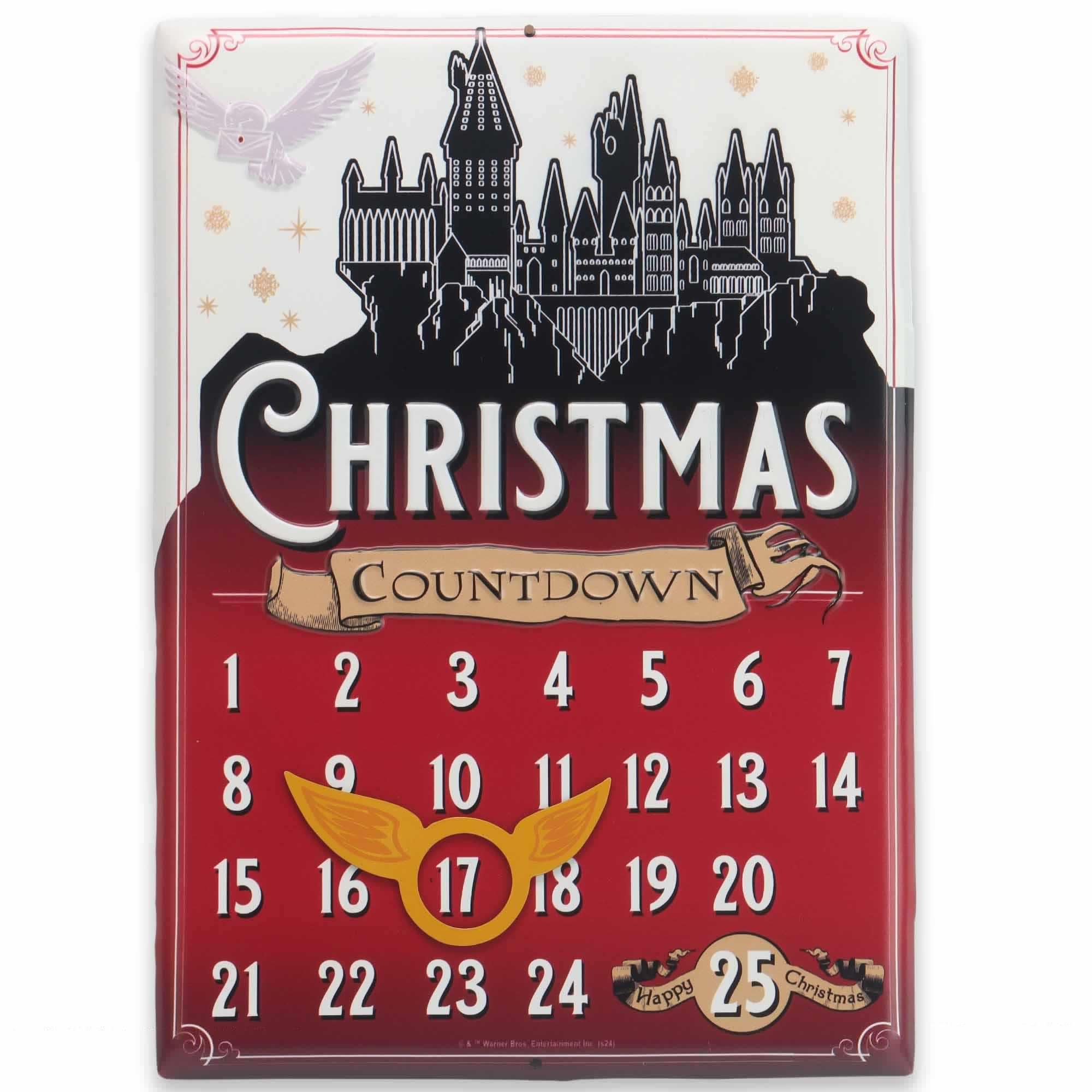 Harry Potter Hogwarts Christmas Countdown Calendar Metal Sign image