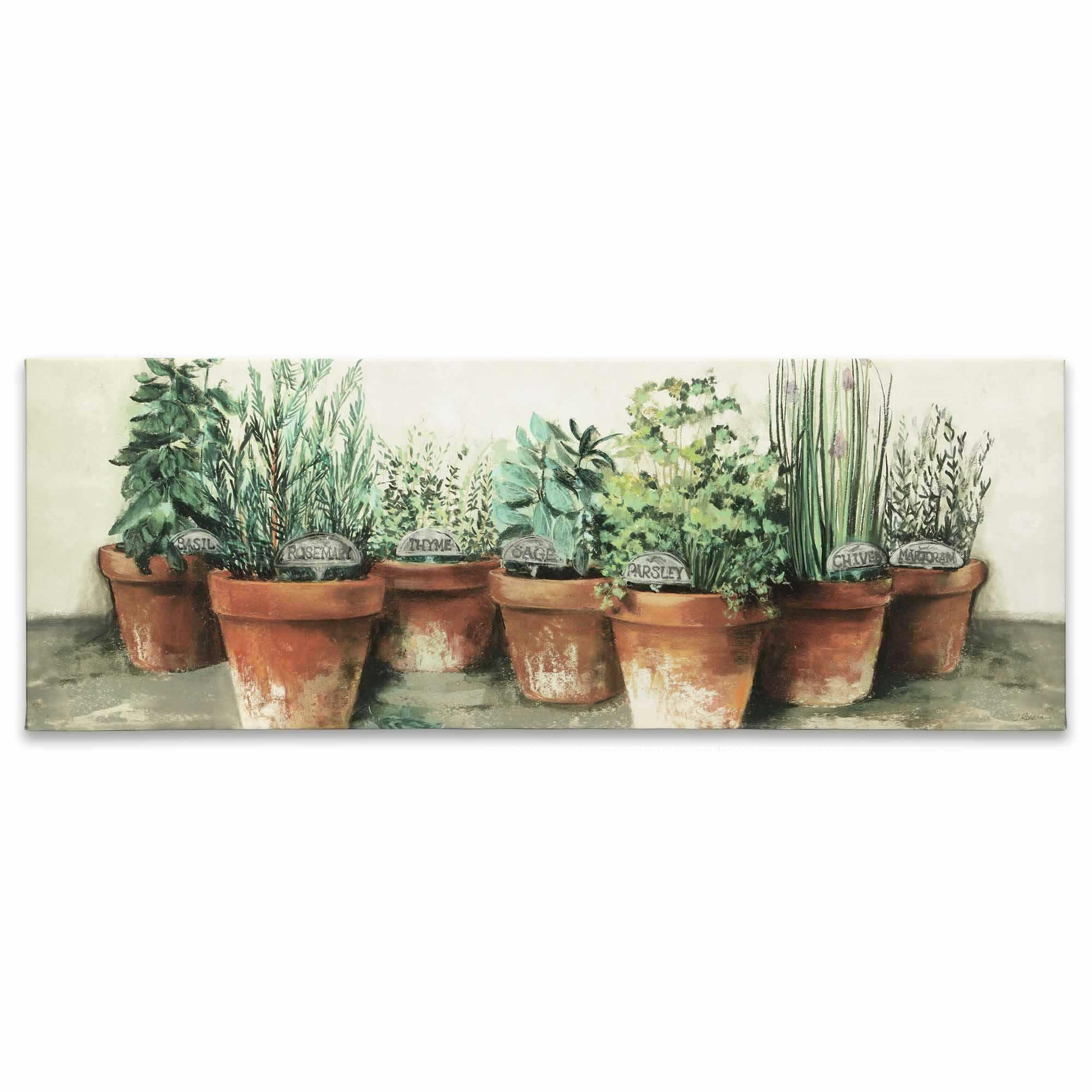 Potted Herbs Canvas Wall Decor image