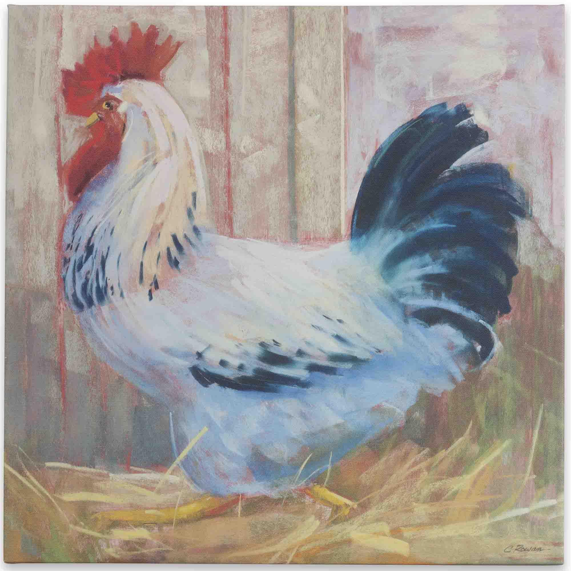 Regal Rooster Painterly Canvas Wall Decor image