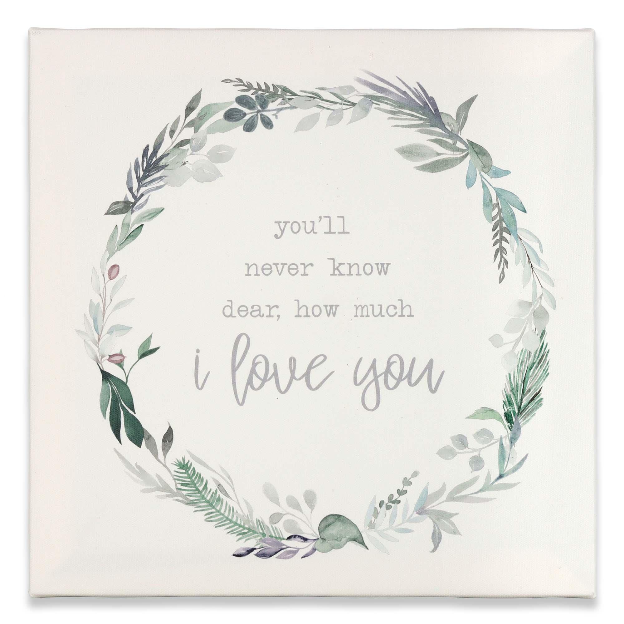 Love You Wreath Canvas Wall Art Décor image