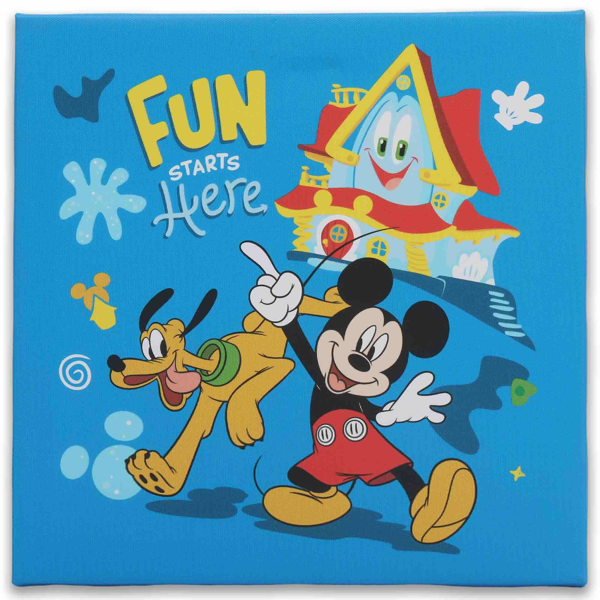 Disney Mickey Mouse Funhouse Fun Starts Here Canvas Wall Decor image
