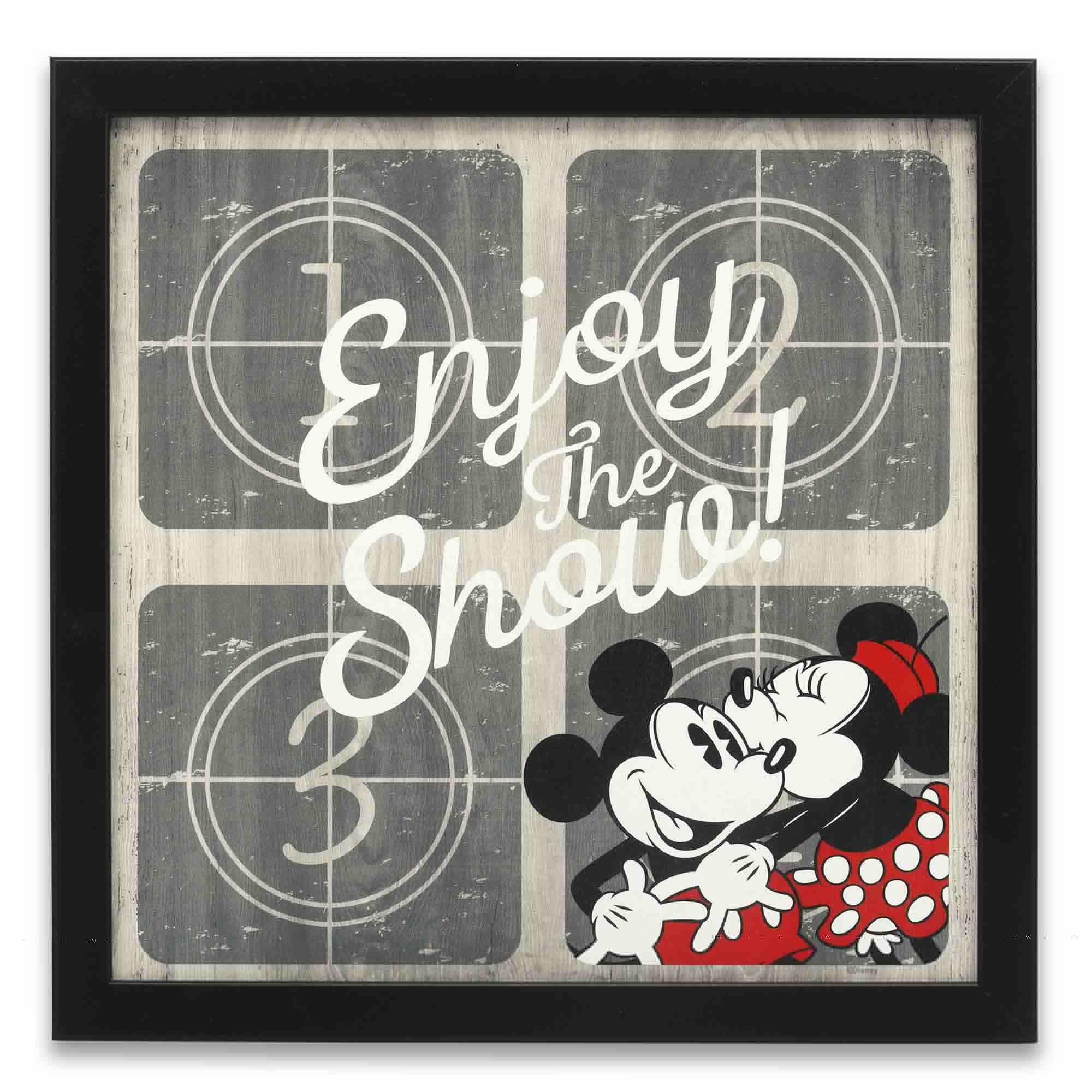 Disney Mickey & Minnie Mouse Enjoy the Show Framed Wood Wall Decor image