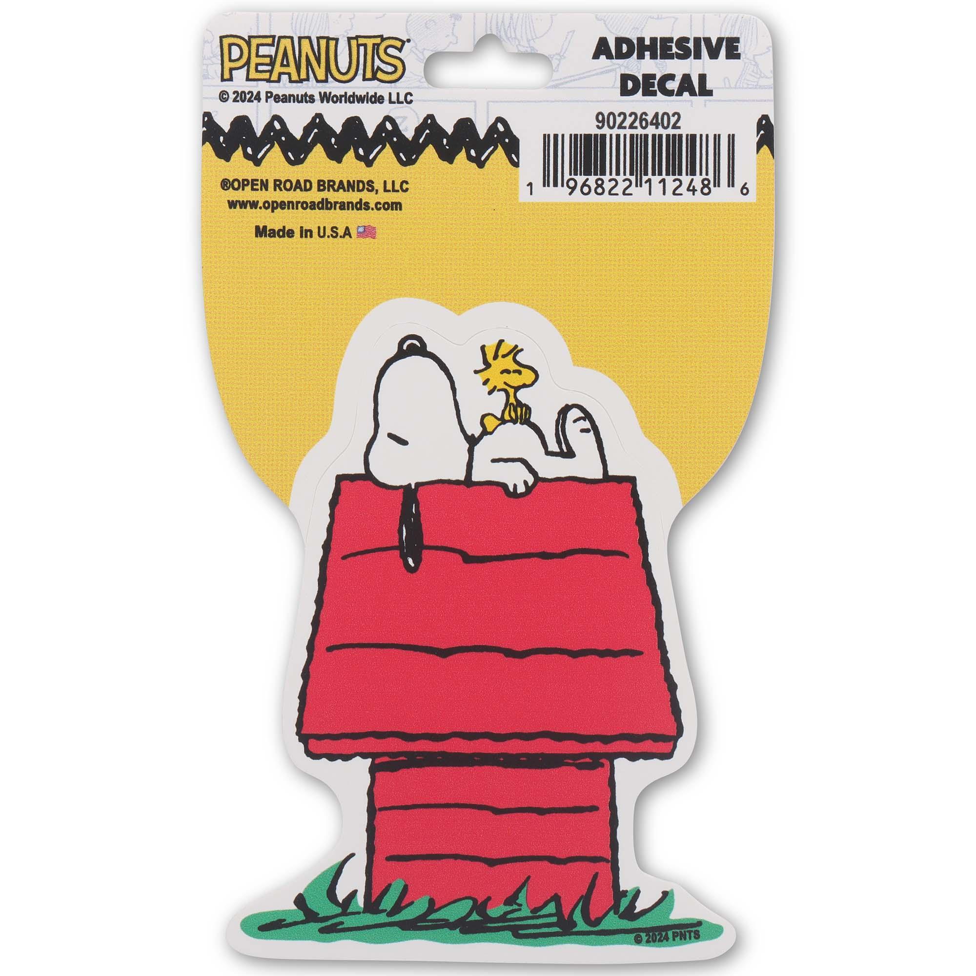 Snoopy on Doghouse Adhesive Vinyl Decal Sticker image