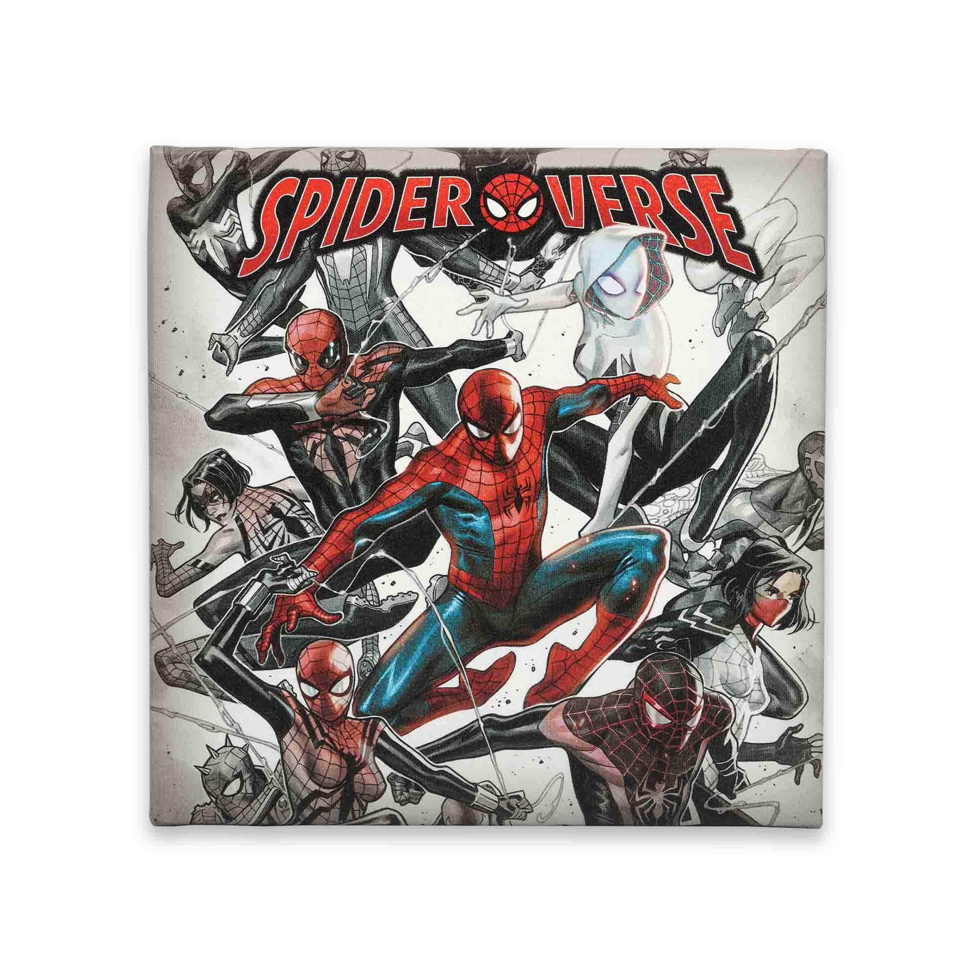Spider-Verse Characters in Battle Canvas Wall Decor