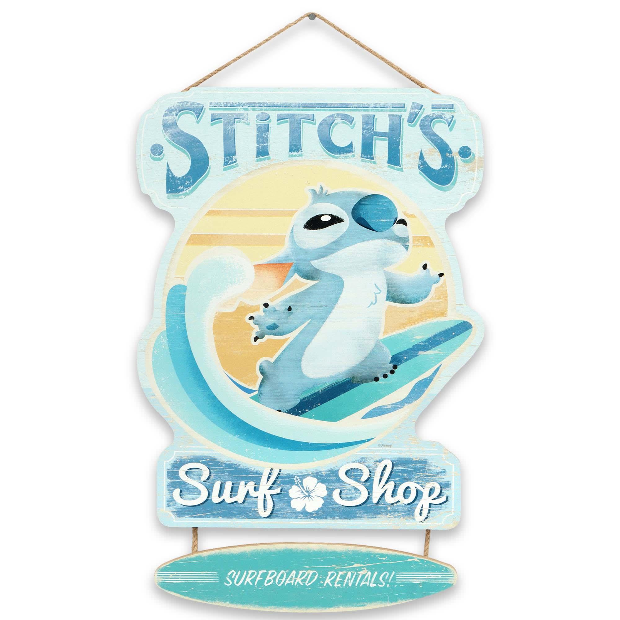 Disney Stitch's Surf Shop Hanging Wood Wall Decor image