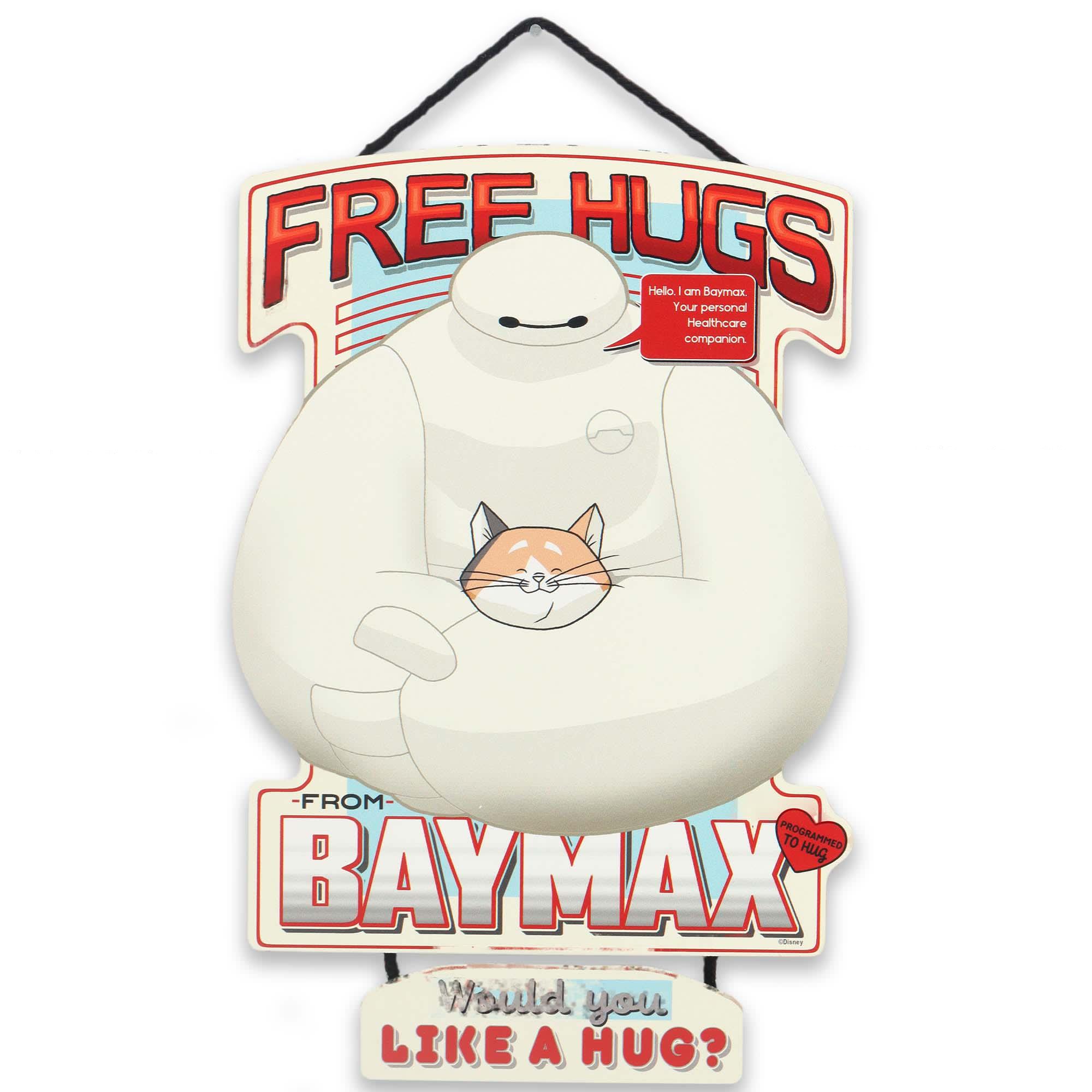 Disney Big Hero 6 Free Hugs Baymax Hanging Wood Wall Decor