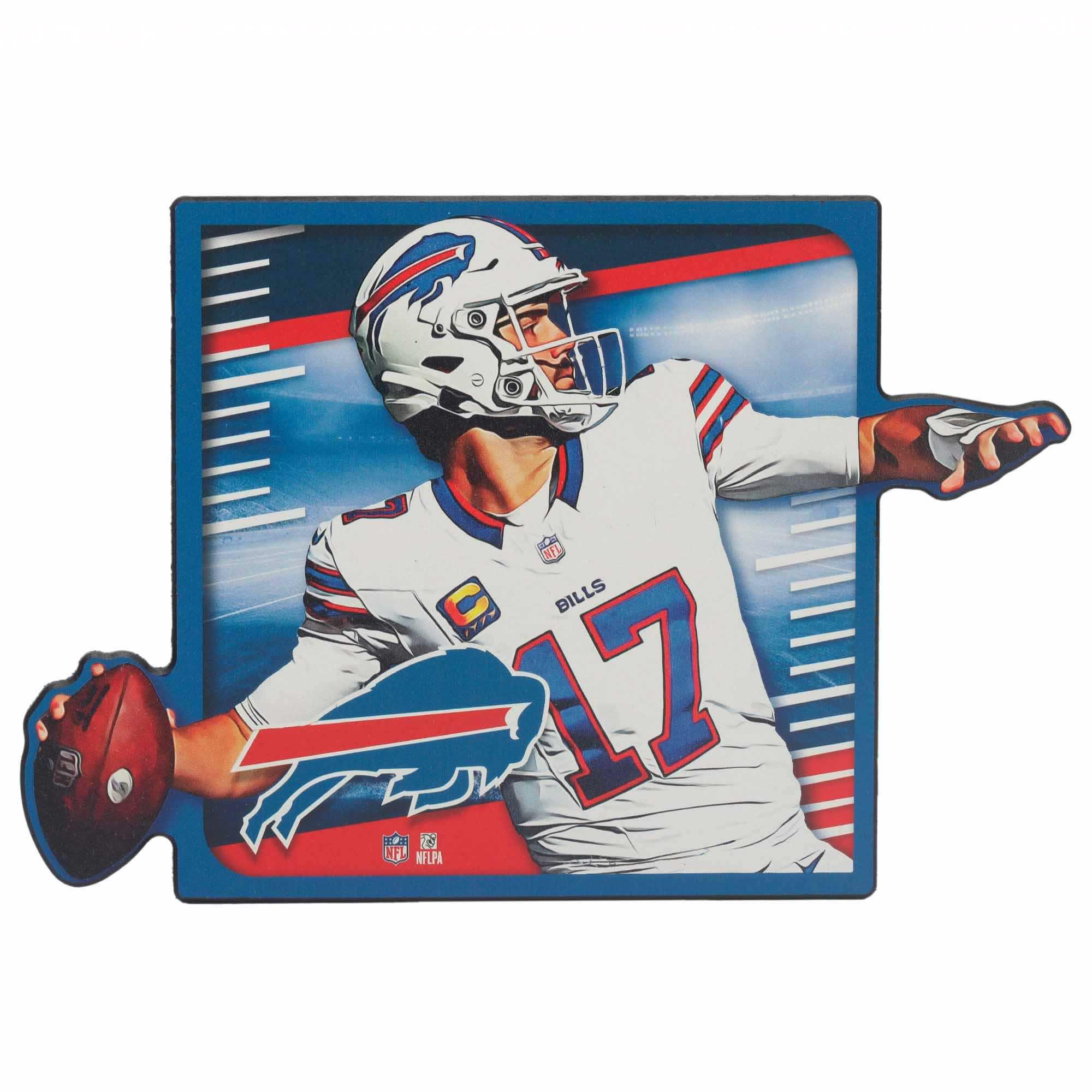NFL Buffalo Bills Josh Allen In Motion Wood Wall Decor