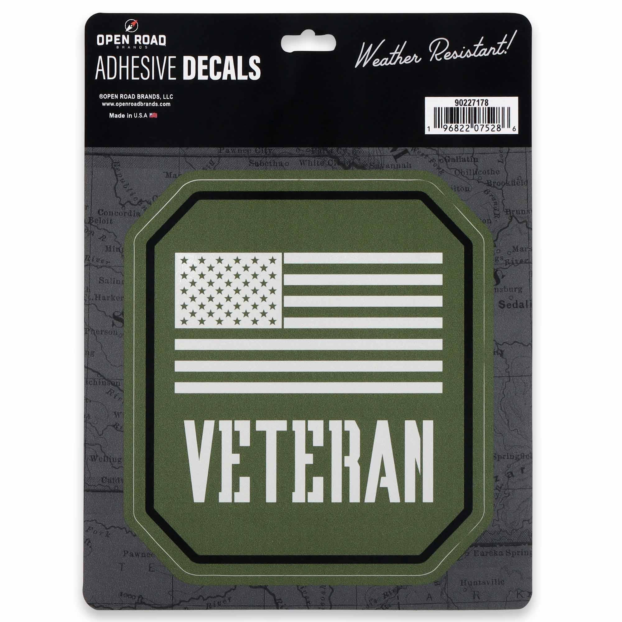 Veteran Flag Adhesive Decal image