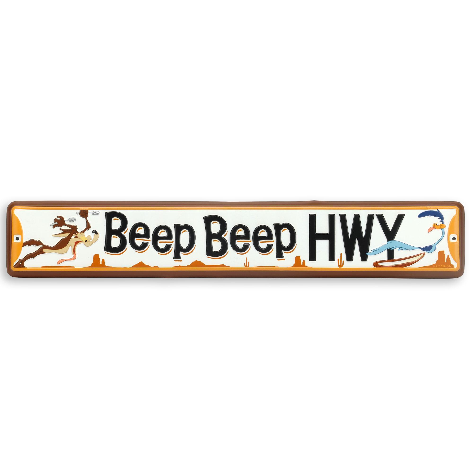 Beep Beep Highway Street Sign - Looney Tunes Road Runner Wall Décor image