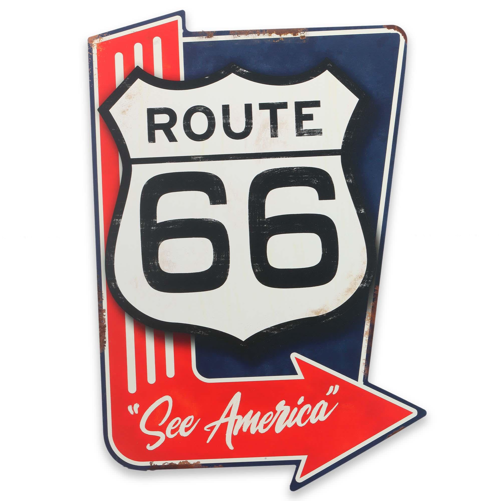 Route 66 See America Metal Sign image