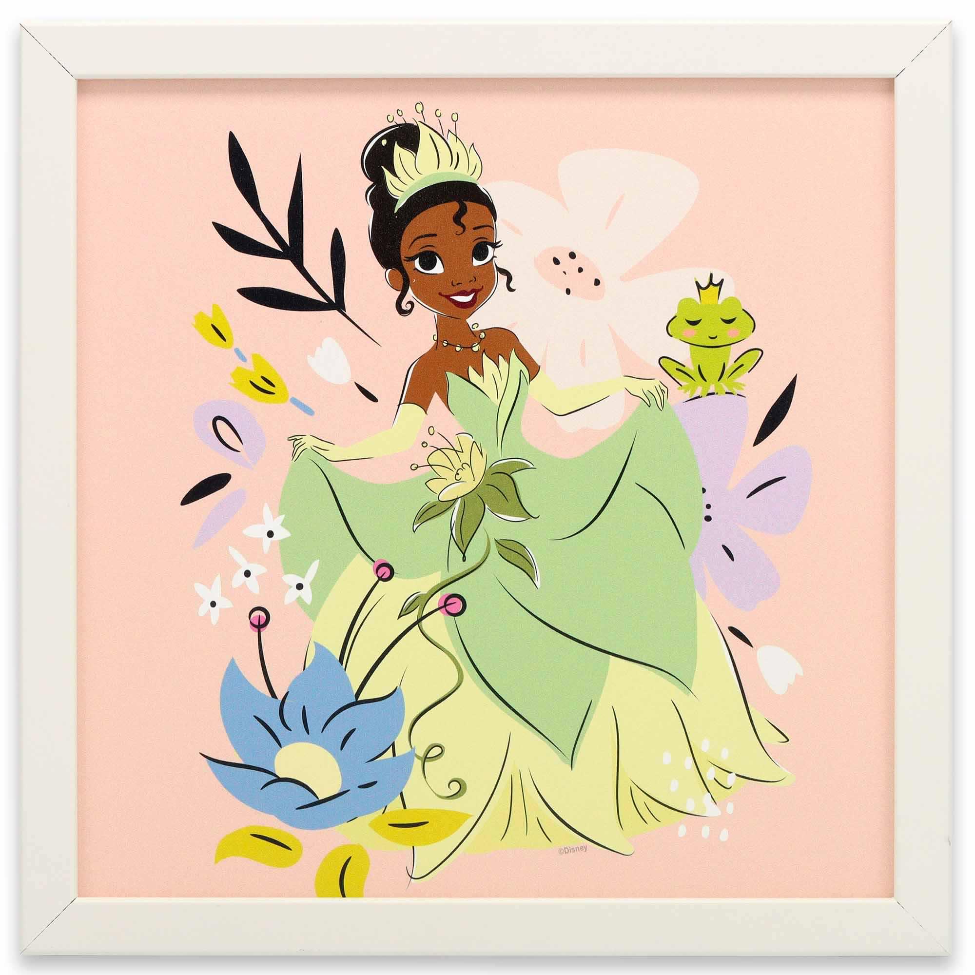 Disney The Princess and the Frog Tiana Floral Framed Wood Wall Decor image