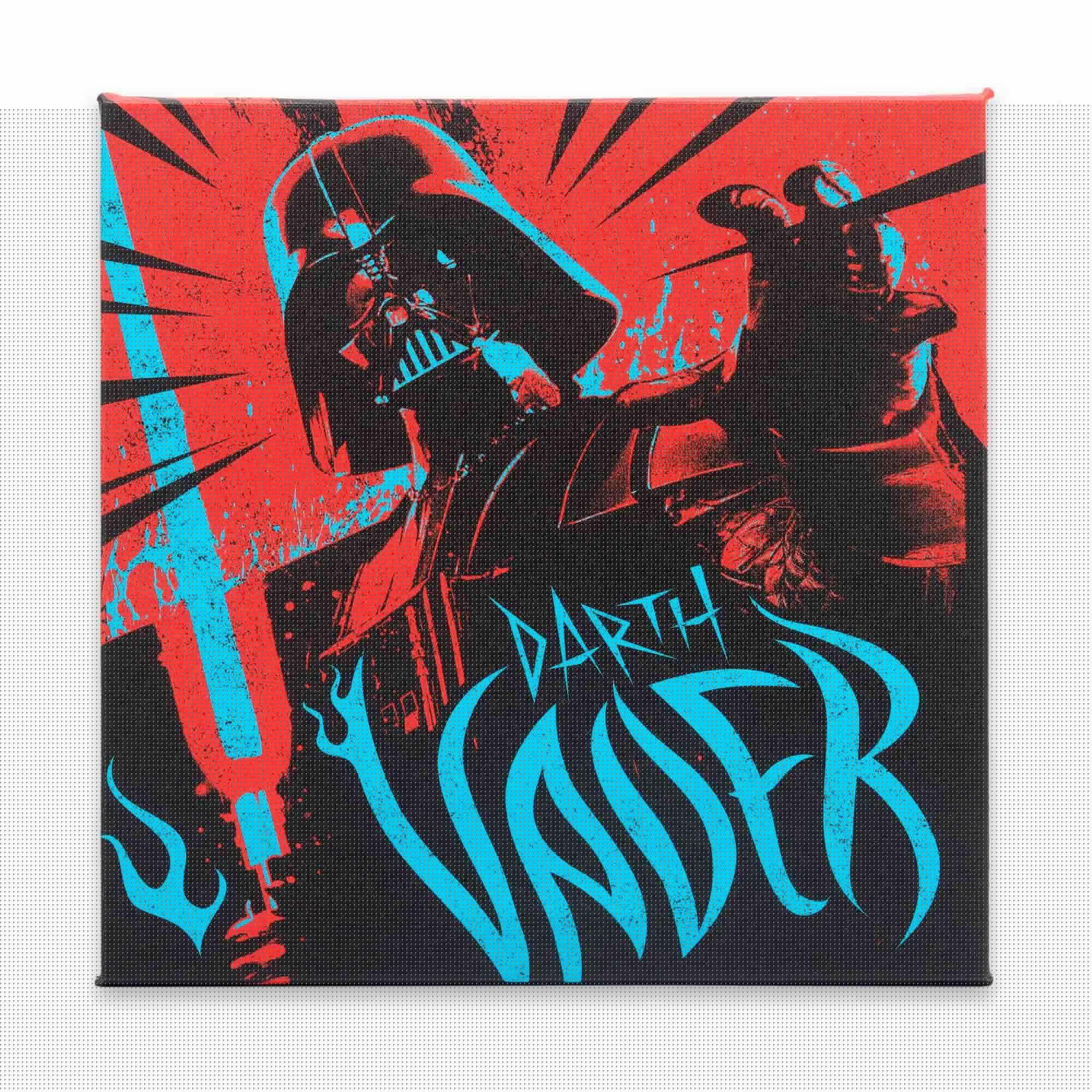 Star Wars Darth Vader Red & Blue Painterly Canvas Wall Decor image
