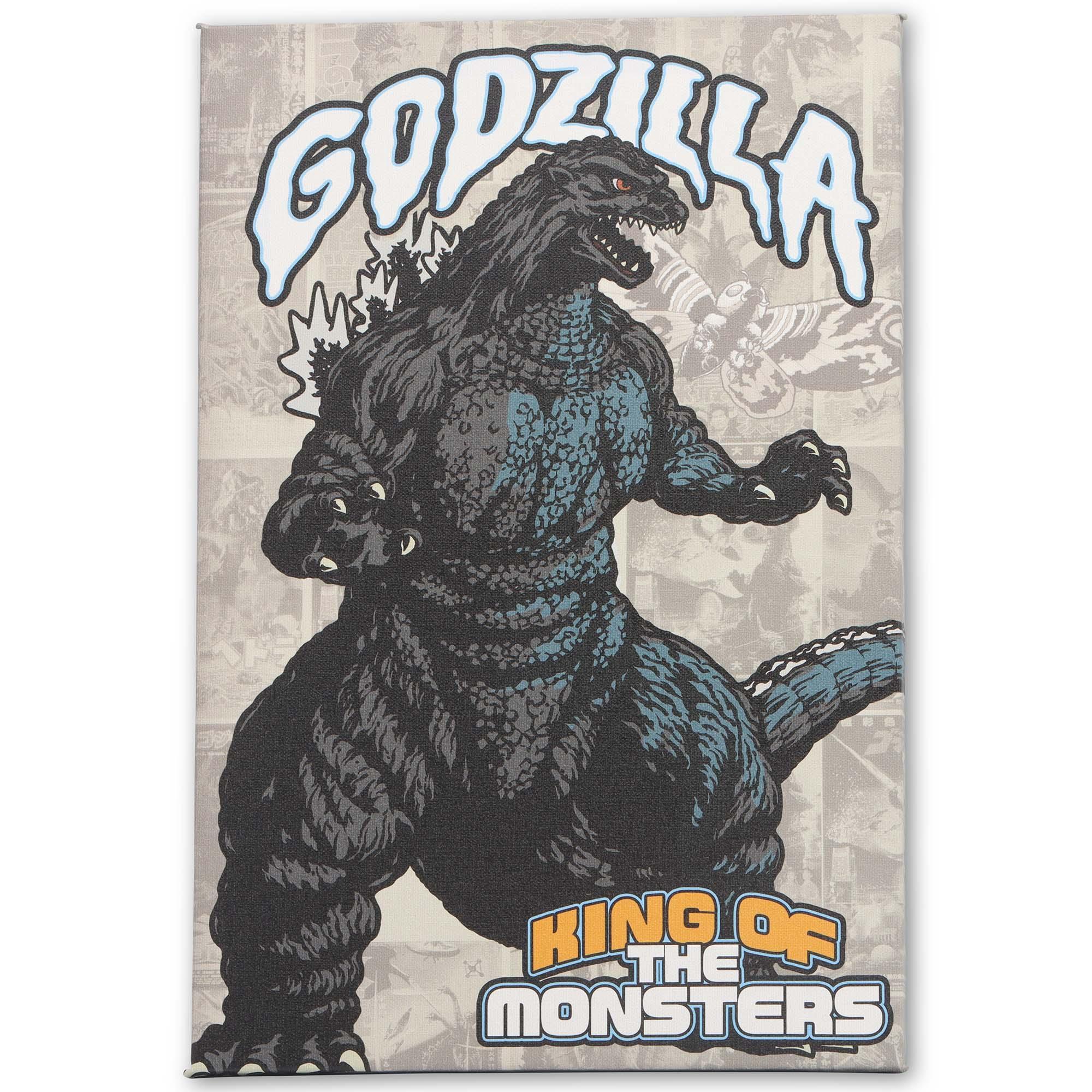 Toho International Godzilla King of the Monsters Grayscale Canvas Sign image