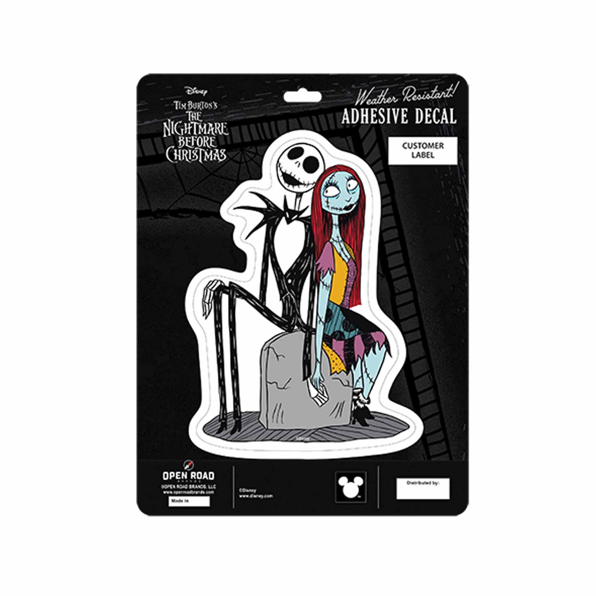 Jack and Sally Car Decal for Vehicles Only Disney Halloween Automotive Sticker image