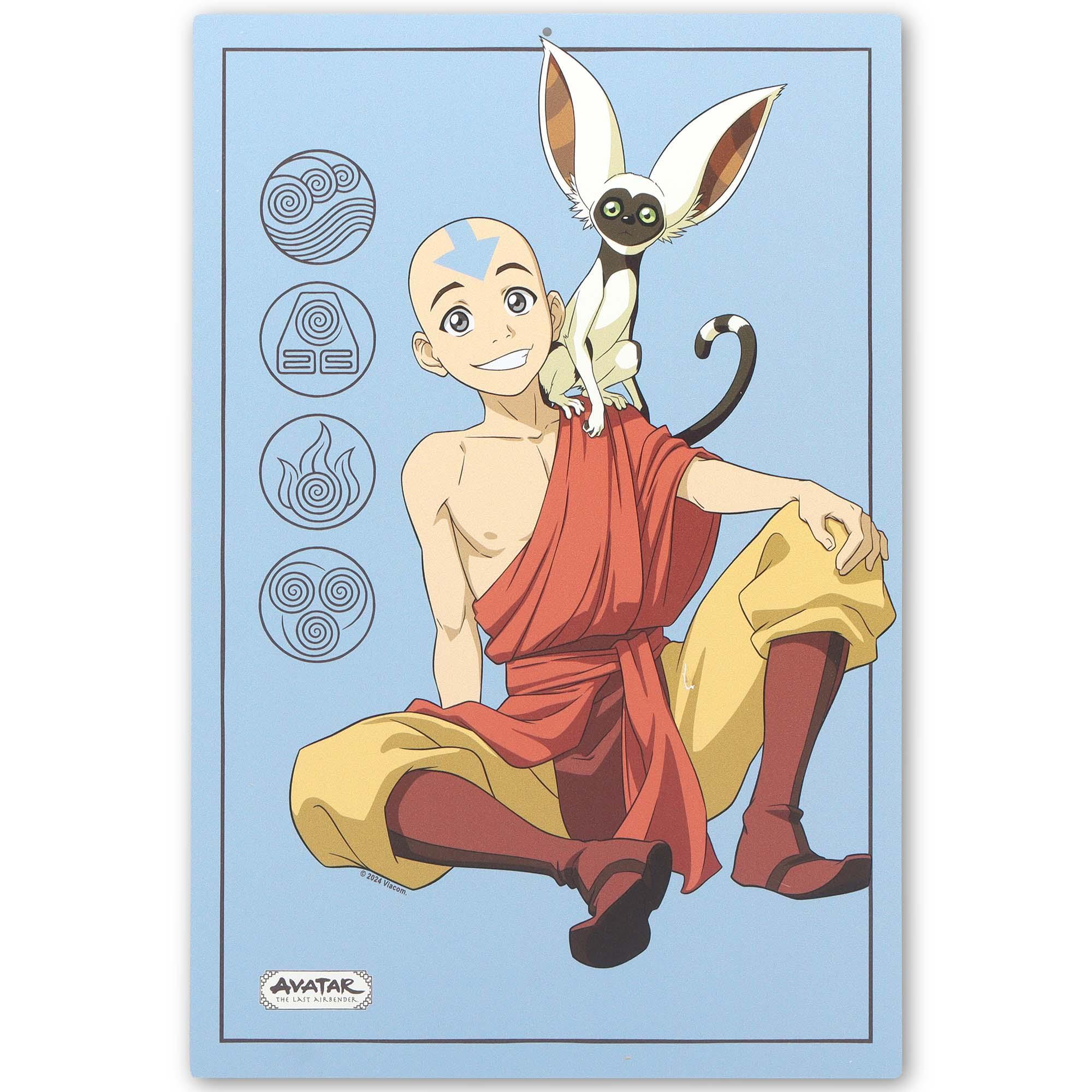 Viacom Avatar: The Last Airbender Aang & Momo Seated Metal Sign image