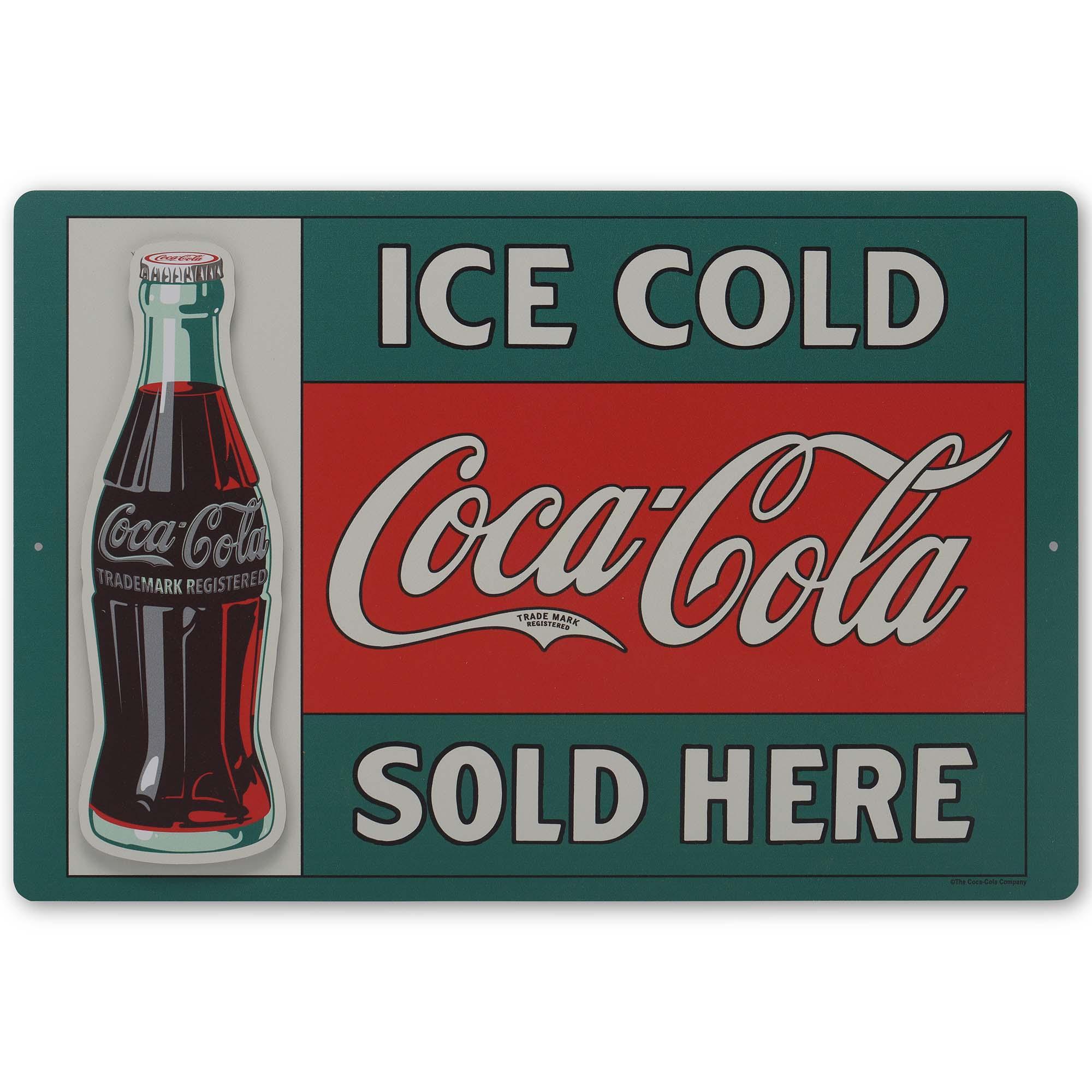 Coca-Cola Ice Cold Sold Here Vintage Layered Metal Sign image