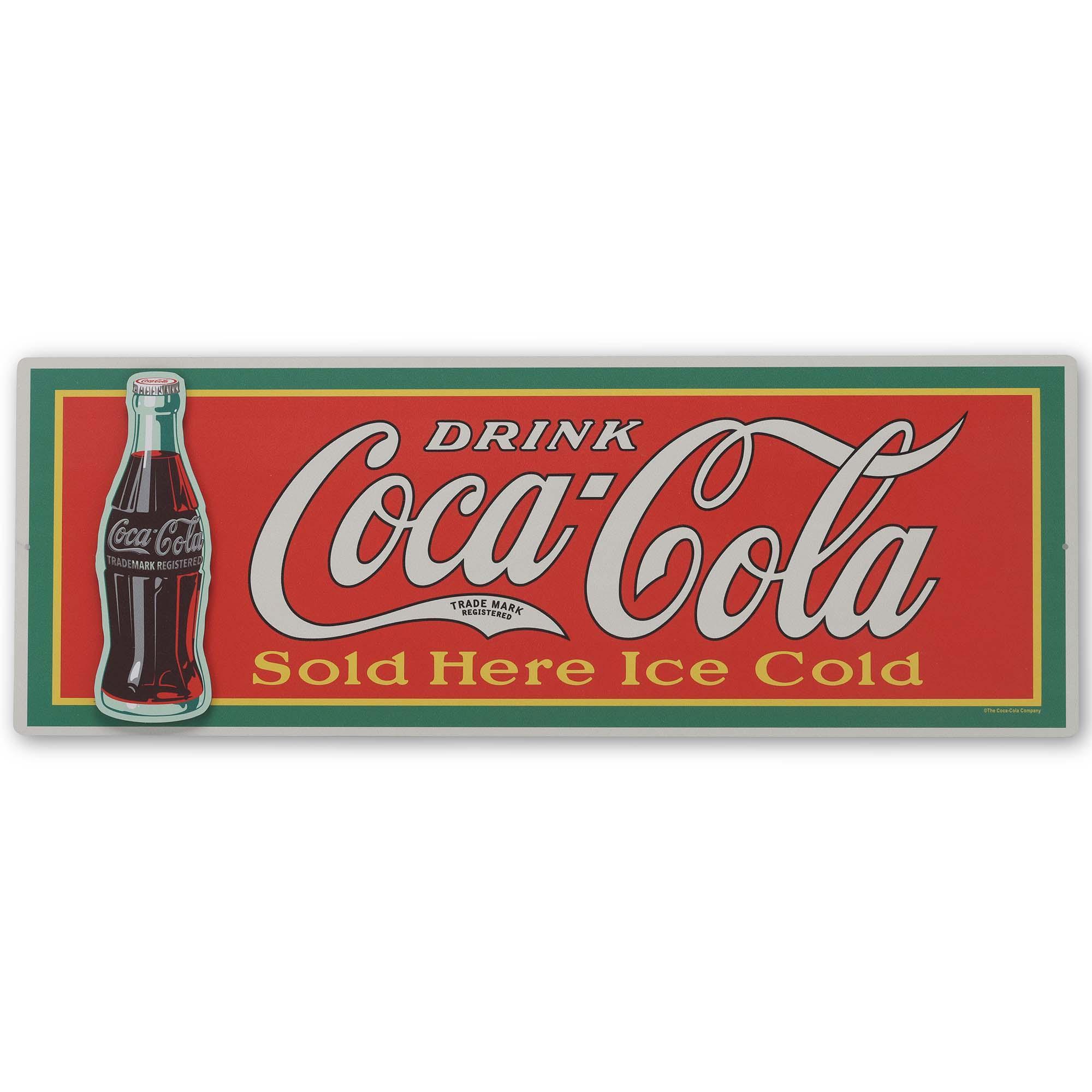 Coca-Cola Sold Here Ice Cold Retro Metal Sign image