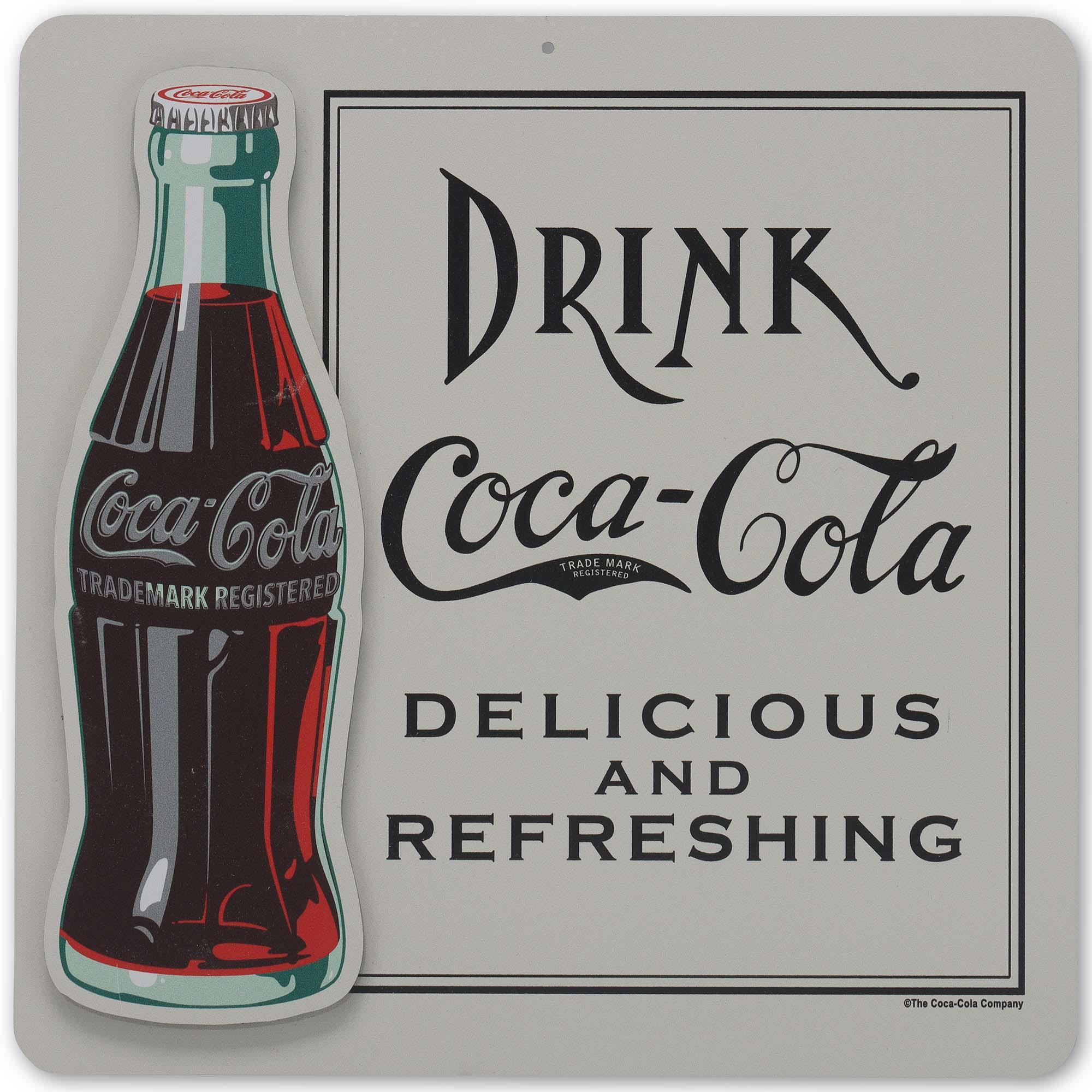 Coca-Cola Drink Delicious & Refreshing Vintage Square Layered Metal Sign image
