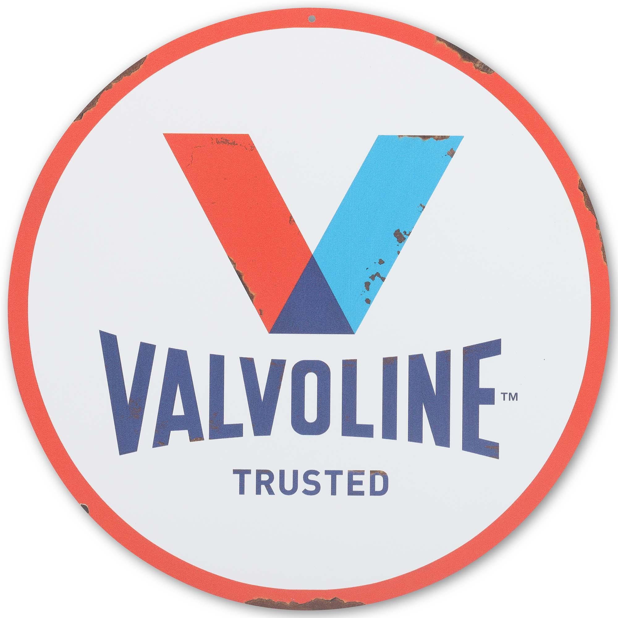 Valvoline Classic Logo Trusted Rustic Round Metal Sign image