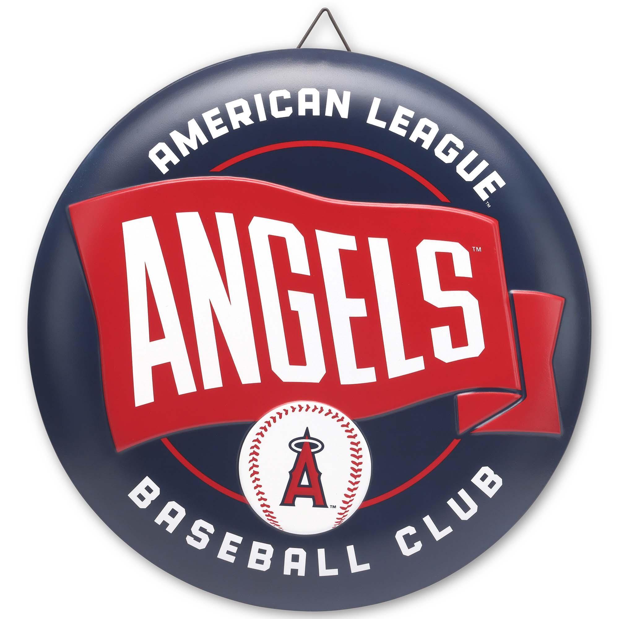 Los Angeles Angels of Anaheim Baseball Club Waving Banner Round Button Metal Sign image