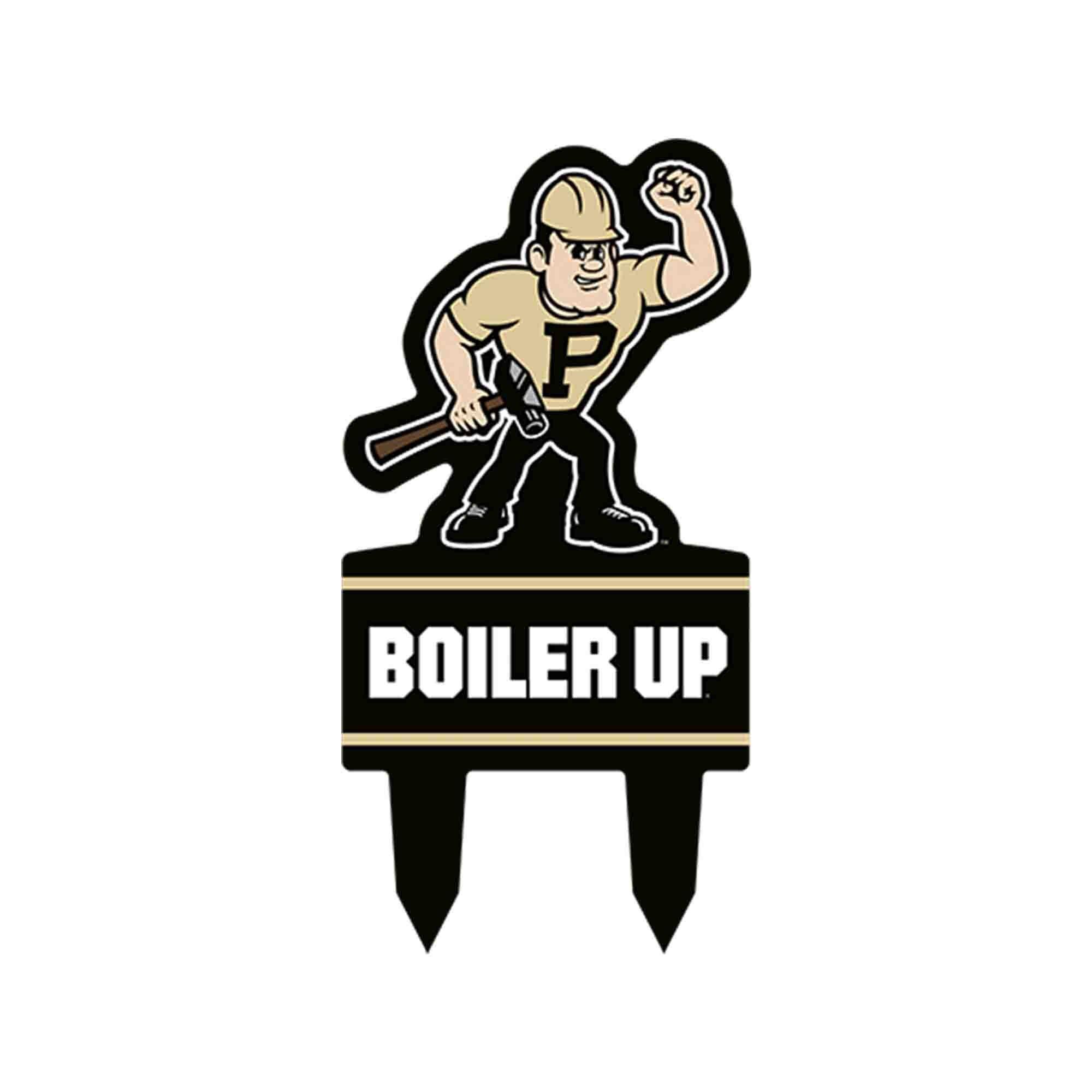 Purdue Boiler Up Garden Stake X-metal