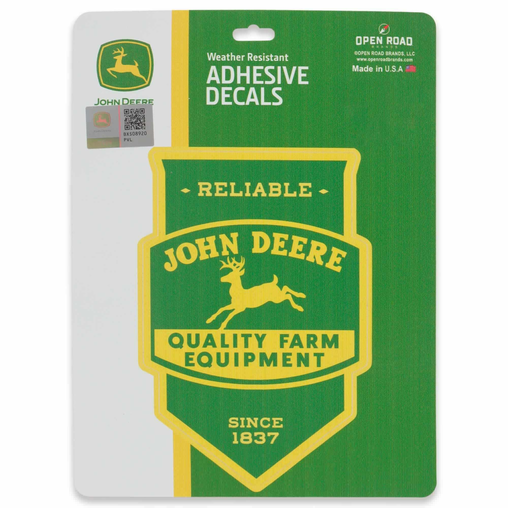 Adhesive Vinyl Decal - John Deere Reliable Quality Farm Equipment Shield Design image