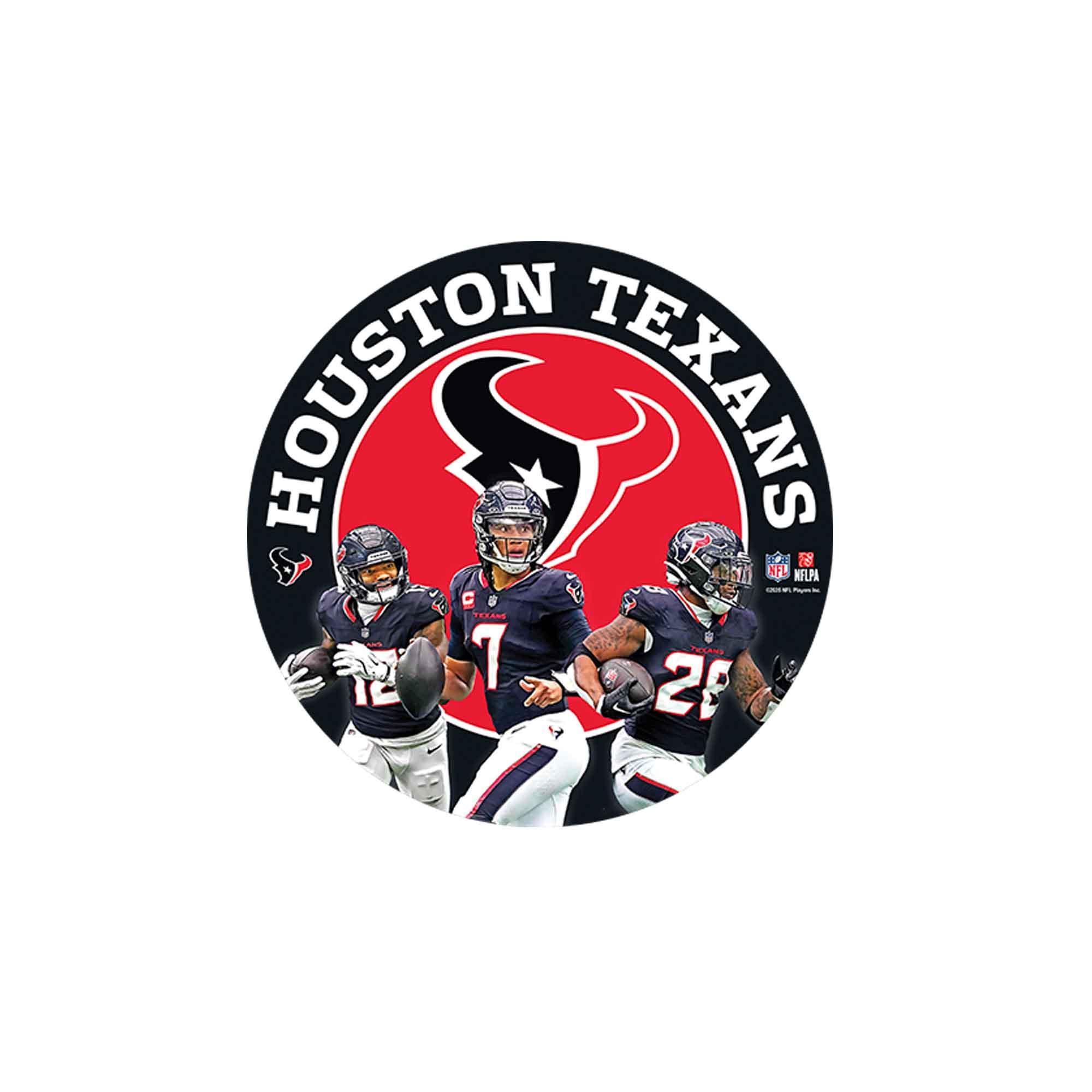 Houston Texans Round Weather Resistant Metal Wall Decor