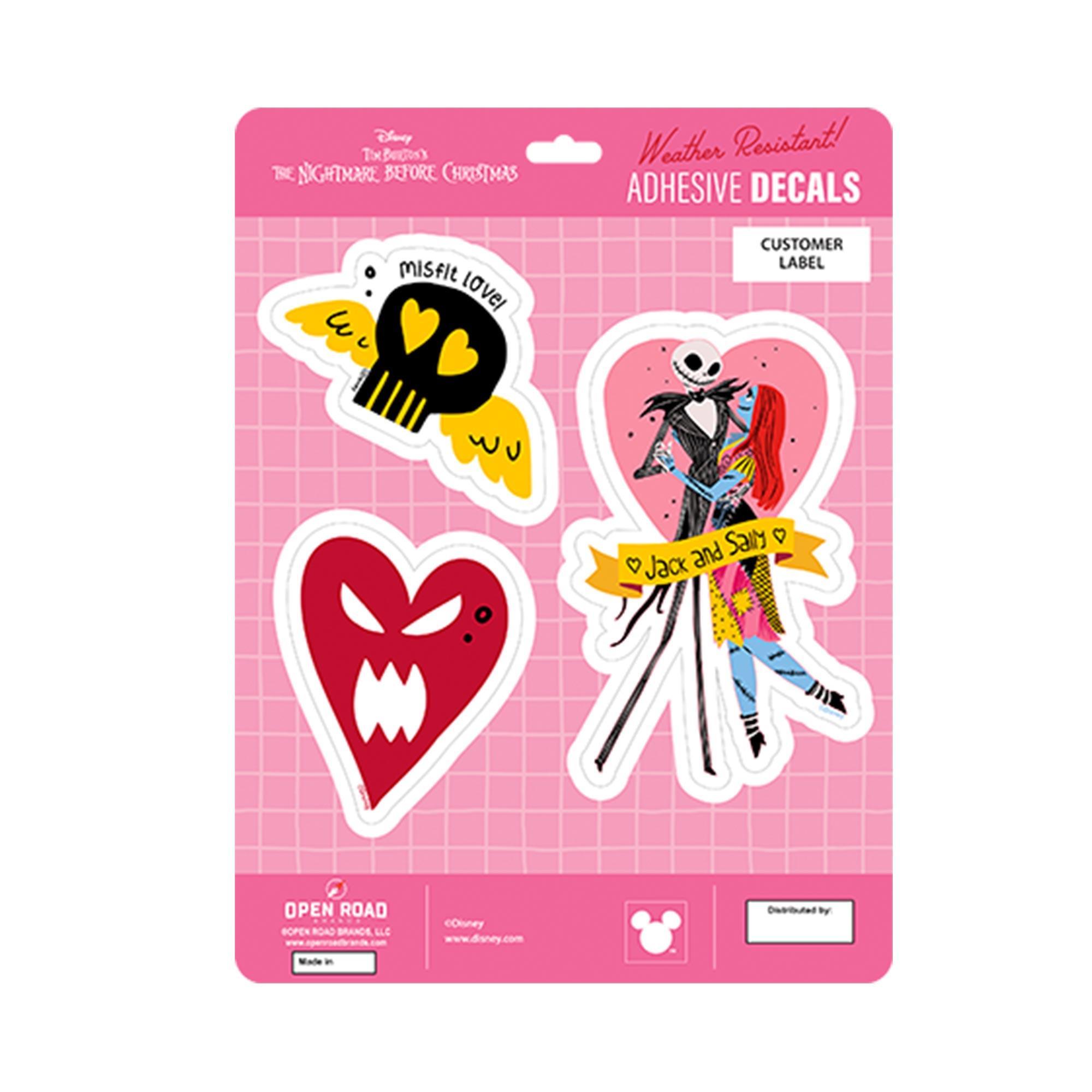Disney Nightmare Before Christmas Valentine Adhesive Vinyl Decal - Character Sticker image