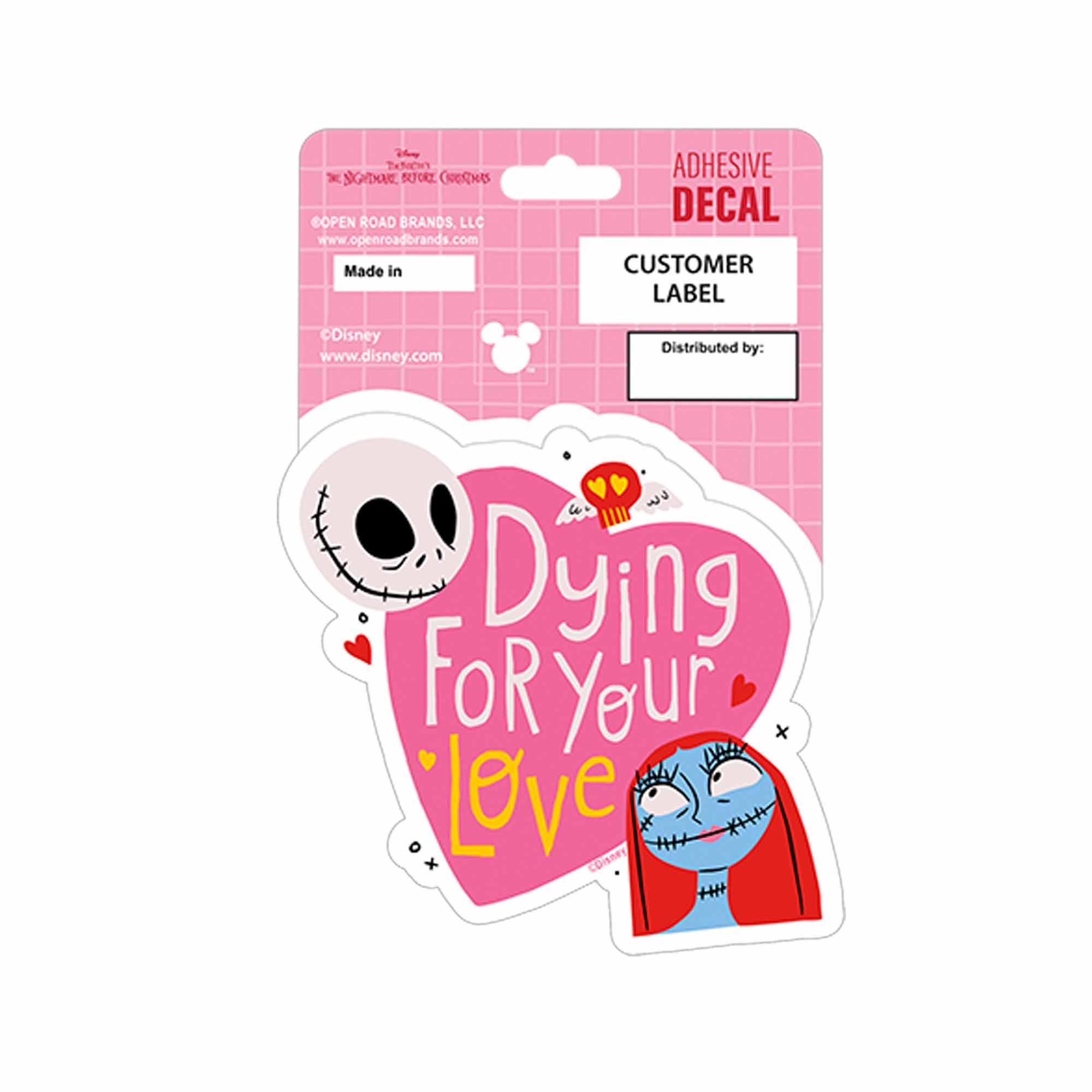 Nightmare Before Christmas Dying for You Car Decal for Vehicles image