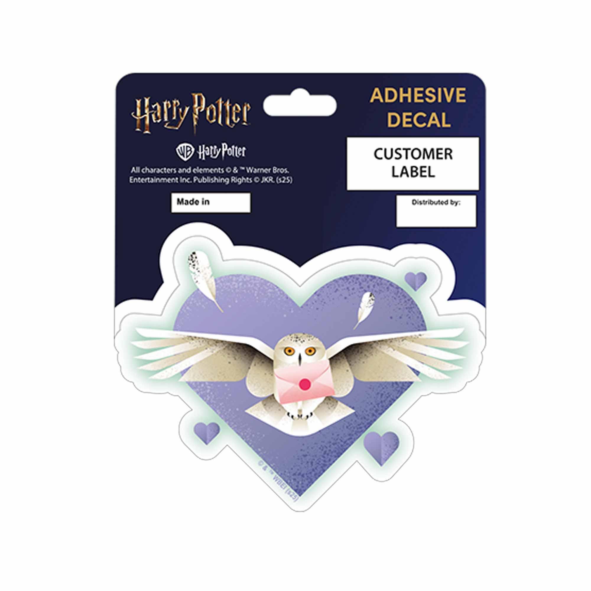 Harry Potter Hedwig Heart Vinyl Decal for Laptops Bottles and Cases image
