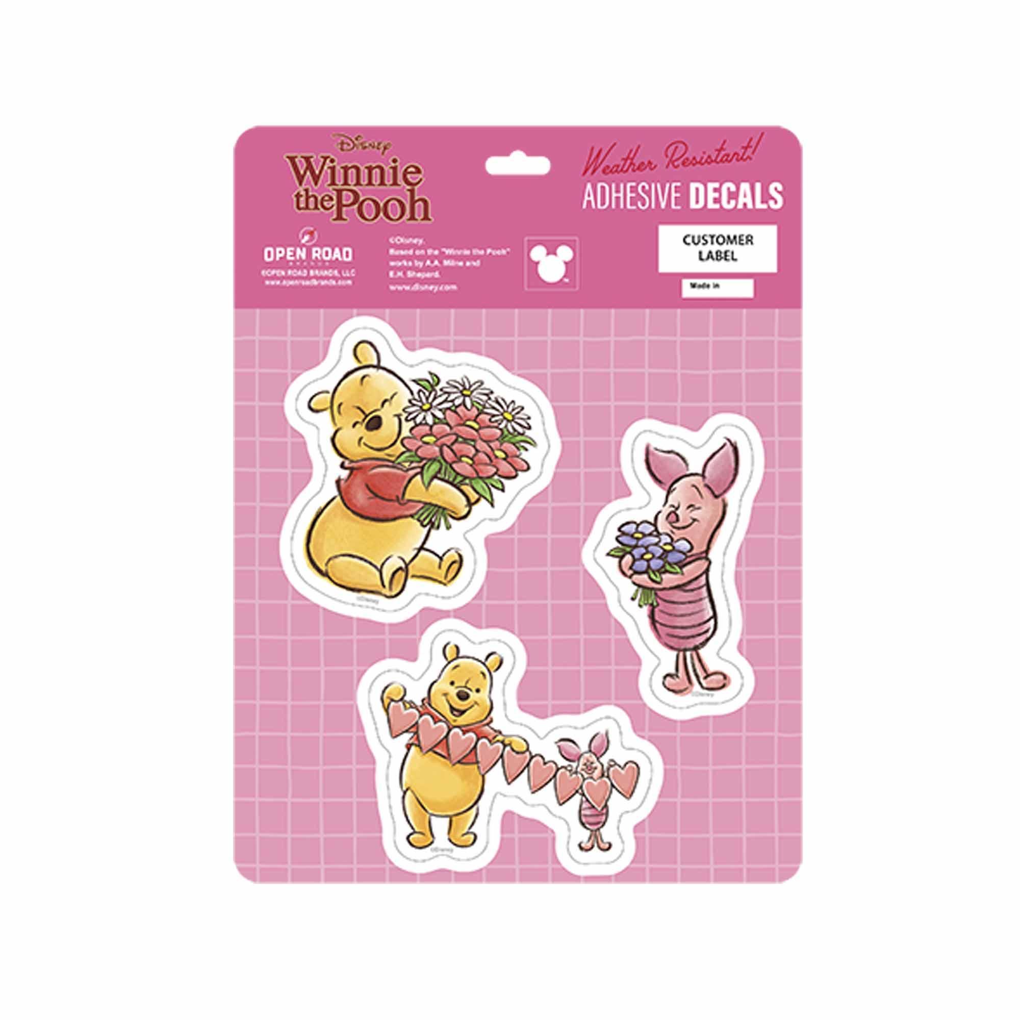 Pooh & Piglet Valentines Car Decal Set for Vehicles Only Disney Heart Stickers image