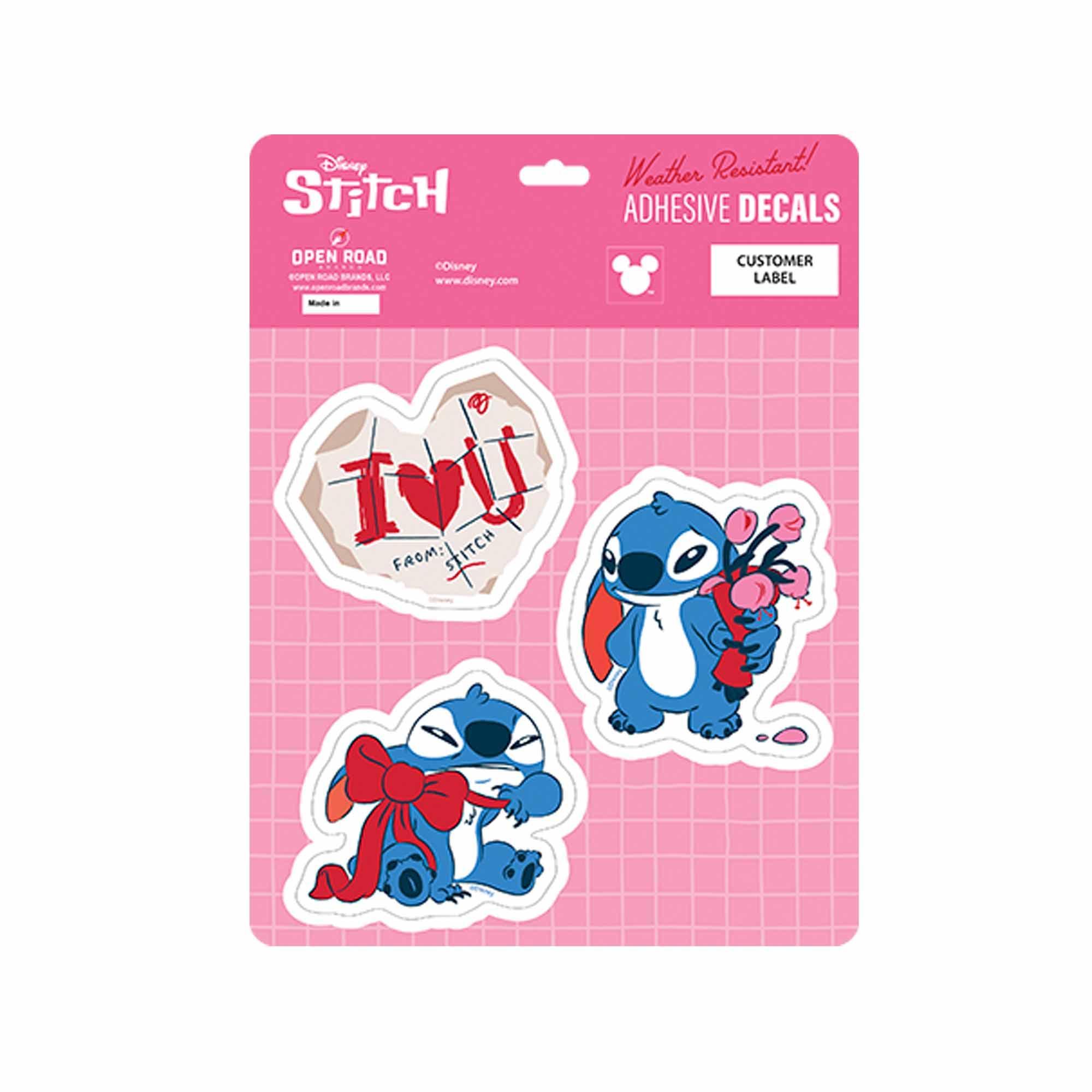 Stitch Valentines 3-Pack Character Car Decals image