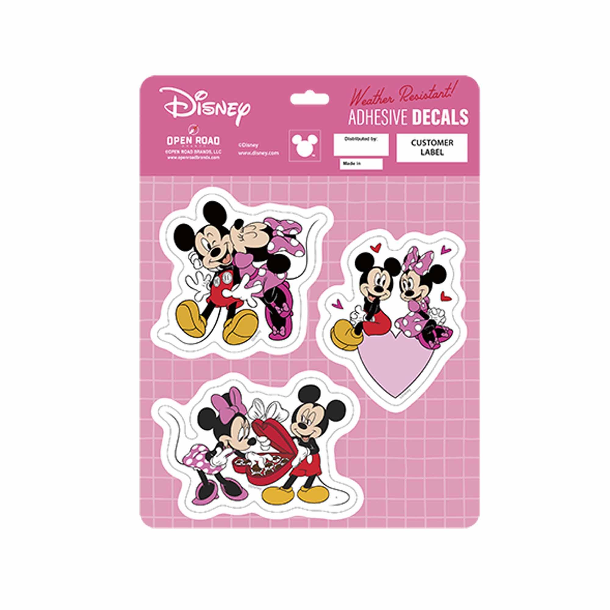 Mickey and Minnie Valentines 3pc Vinyl Decal Set for Cars and Vehicle Windows Only image