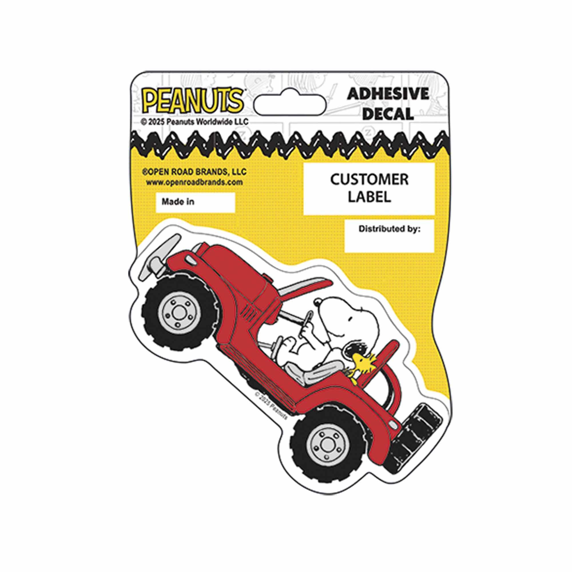 Snoopy Jeep Vinyl Decal for Laptops Bottles and Cases image