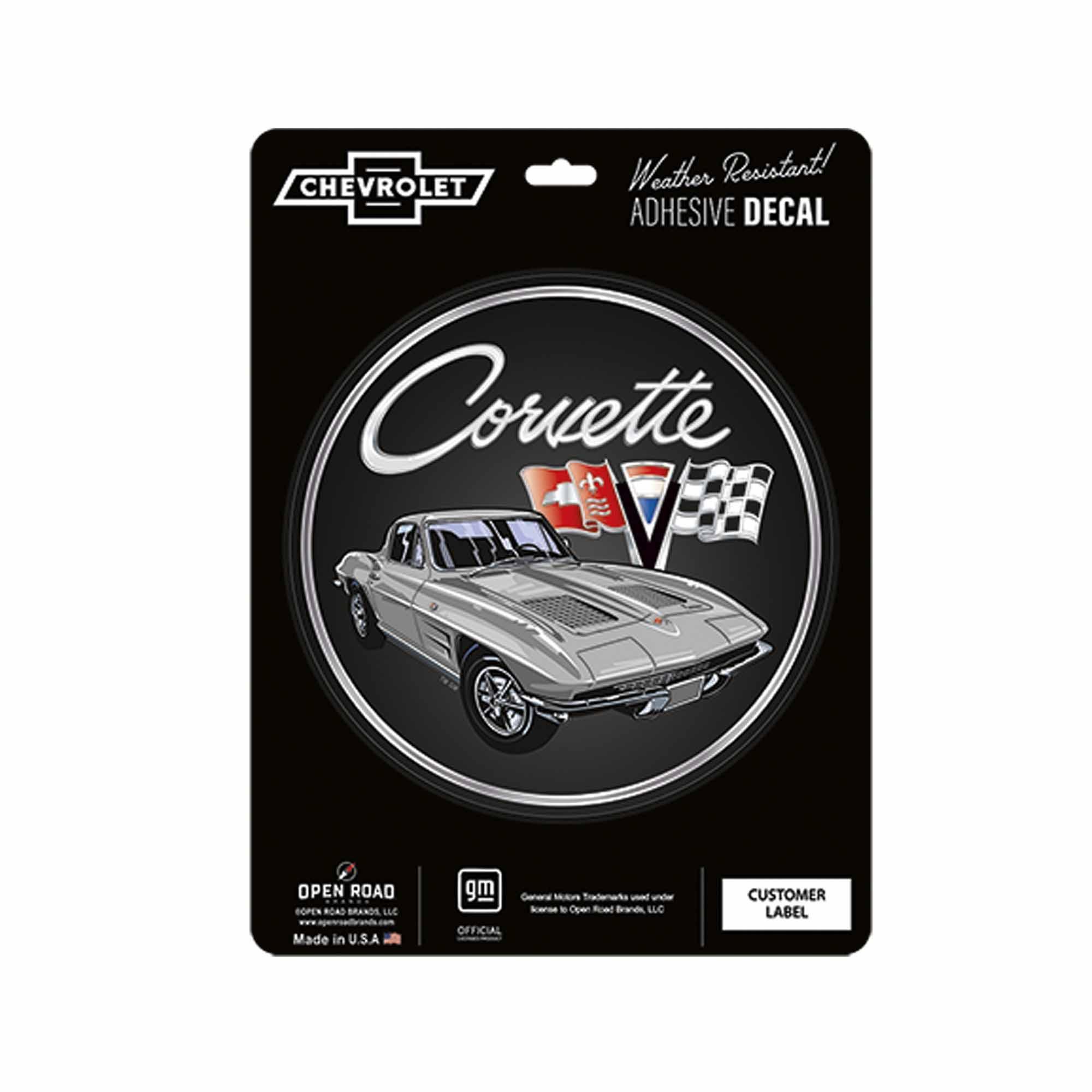 Corvette Adhesive Vinyl Decal for Cars Garages and Automotive Displays image