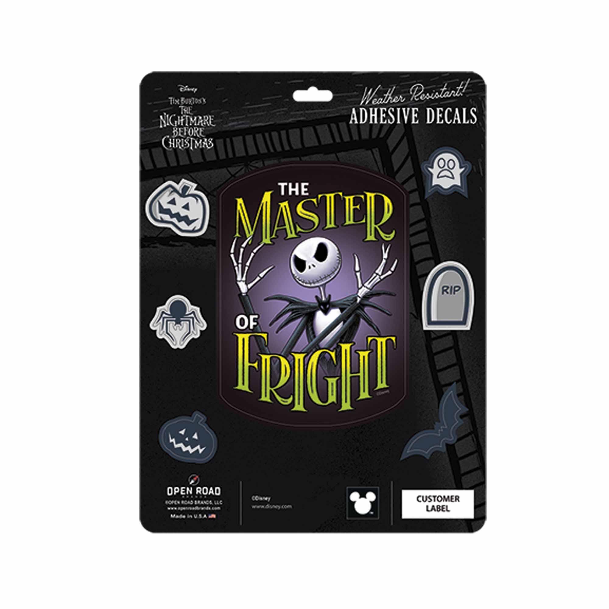 Master of Fright Adhesive Vinyl Decal for Halloween Decor and Collectible Displays image