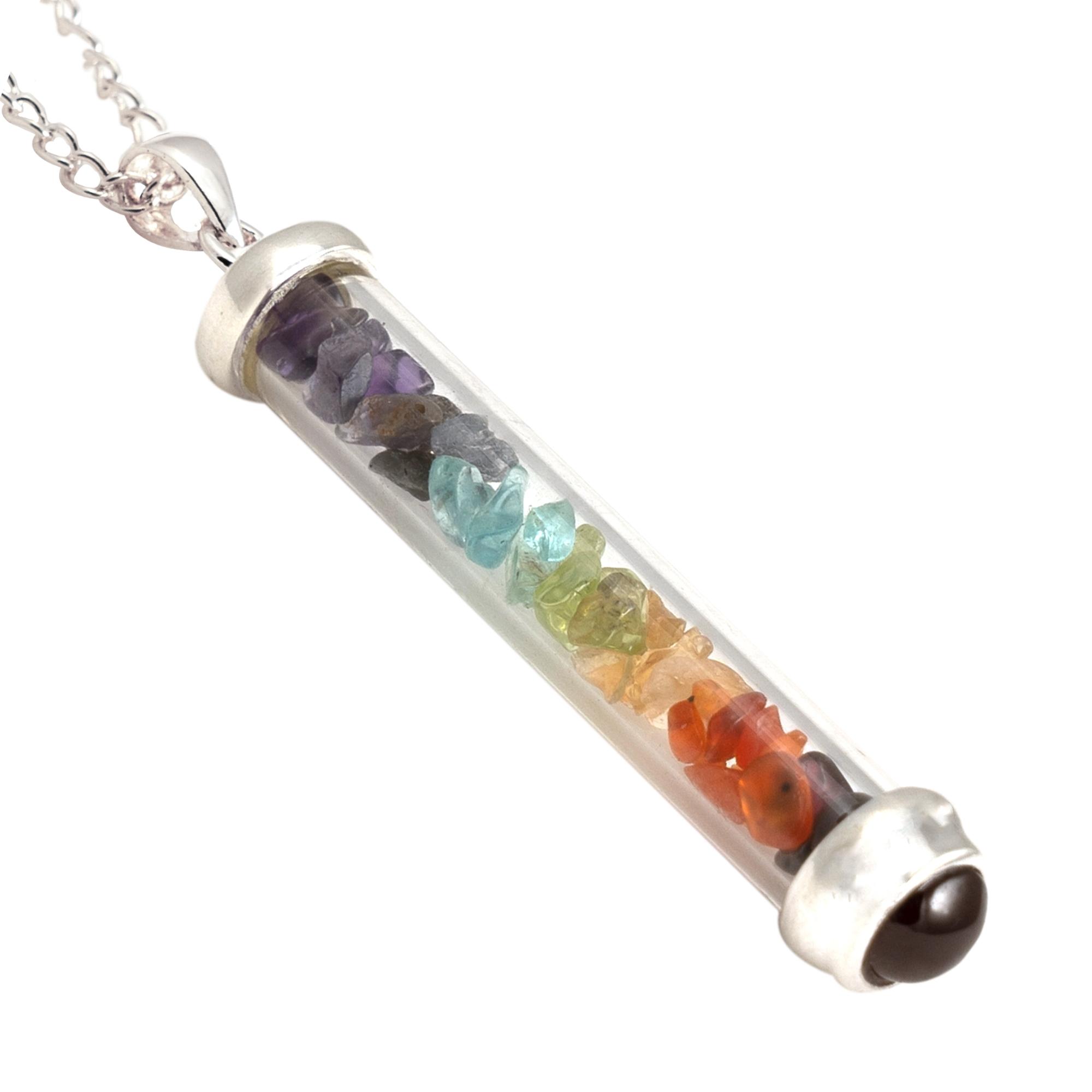 7 Colors Gem Power Vial Pendant for Chakra Energy image