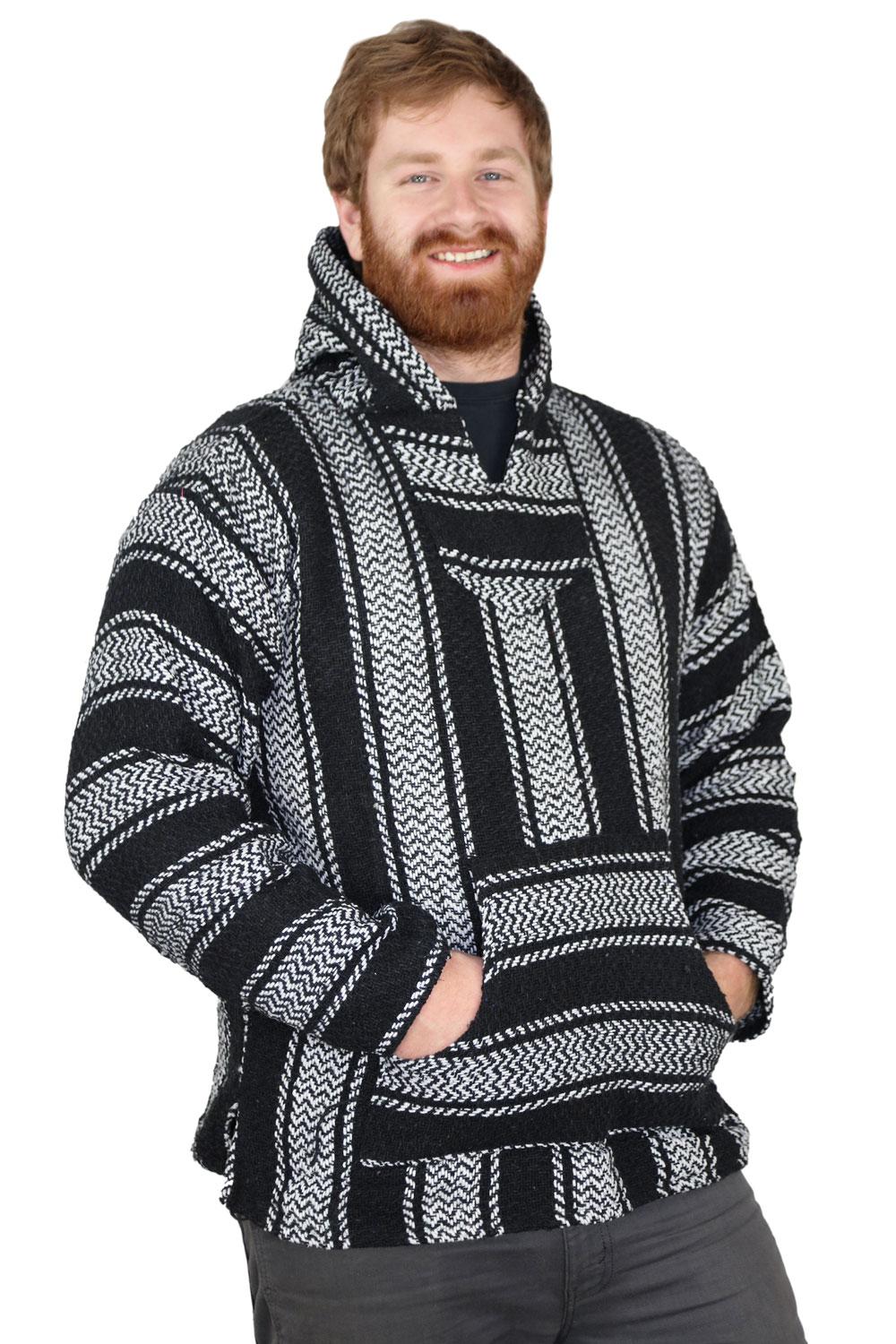 Baja Joe Pull Over Hoodie Black & White image