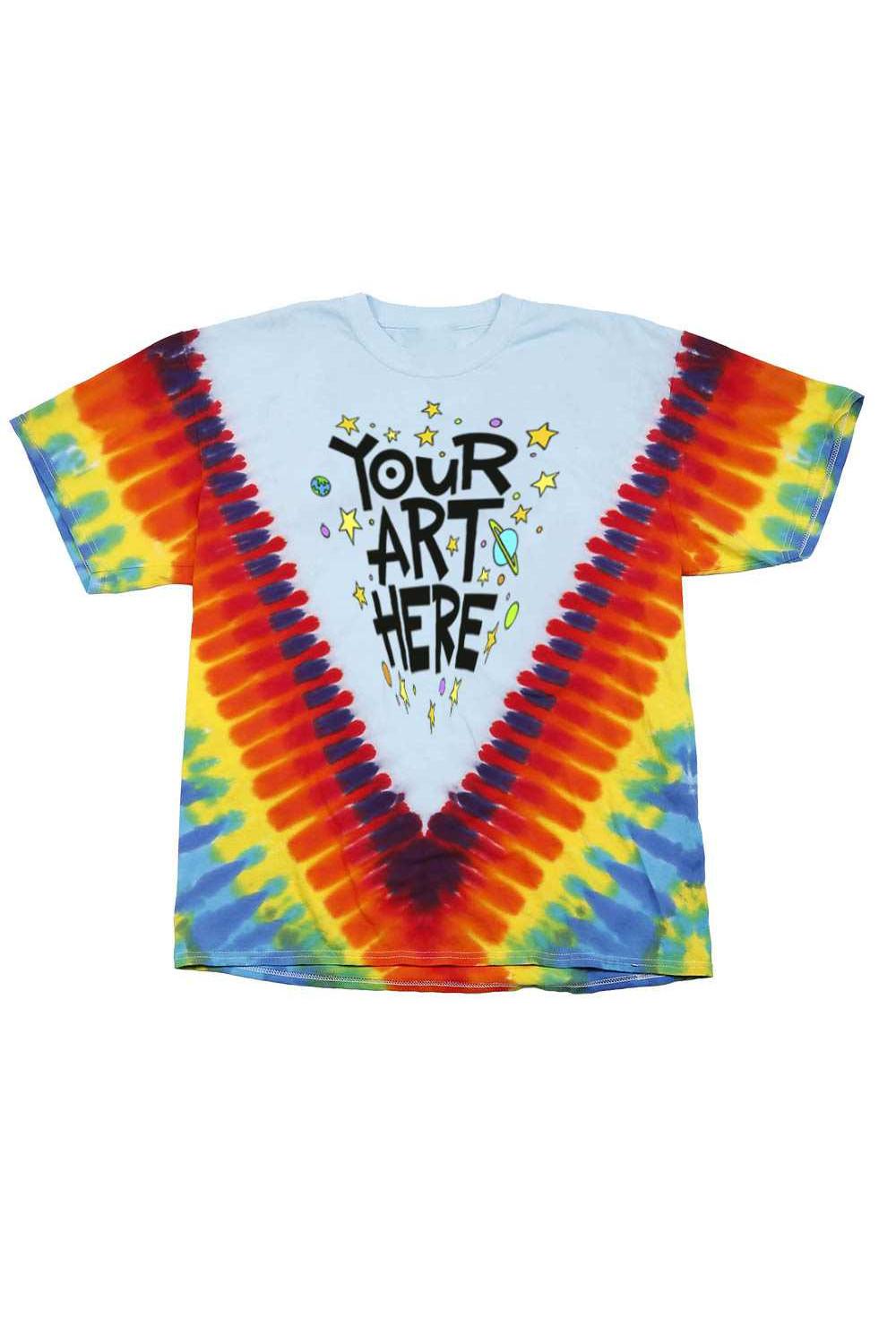 V-Dye Rainbow Tie Dyed T-Shirt featuring your Custom Art image