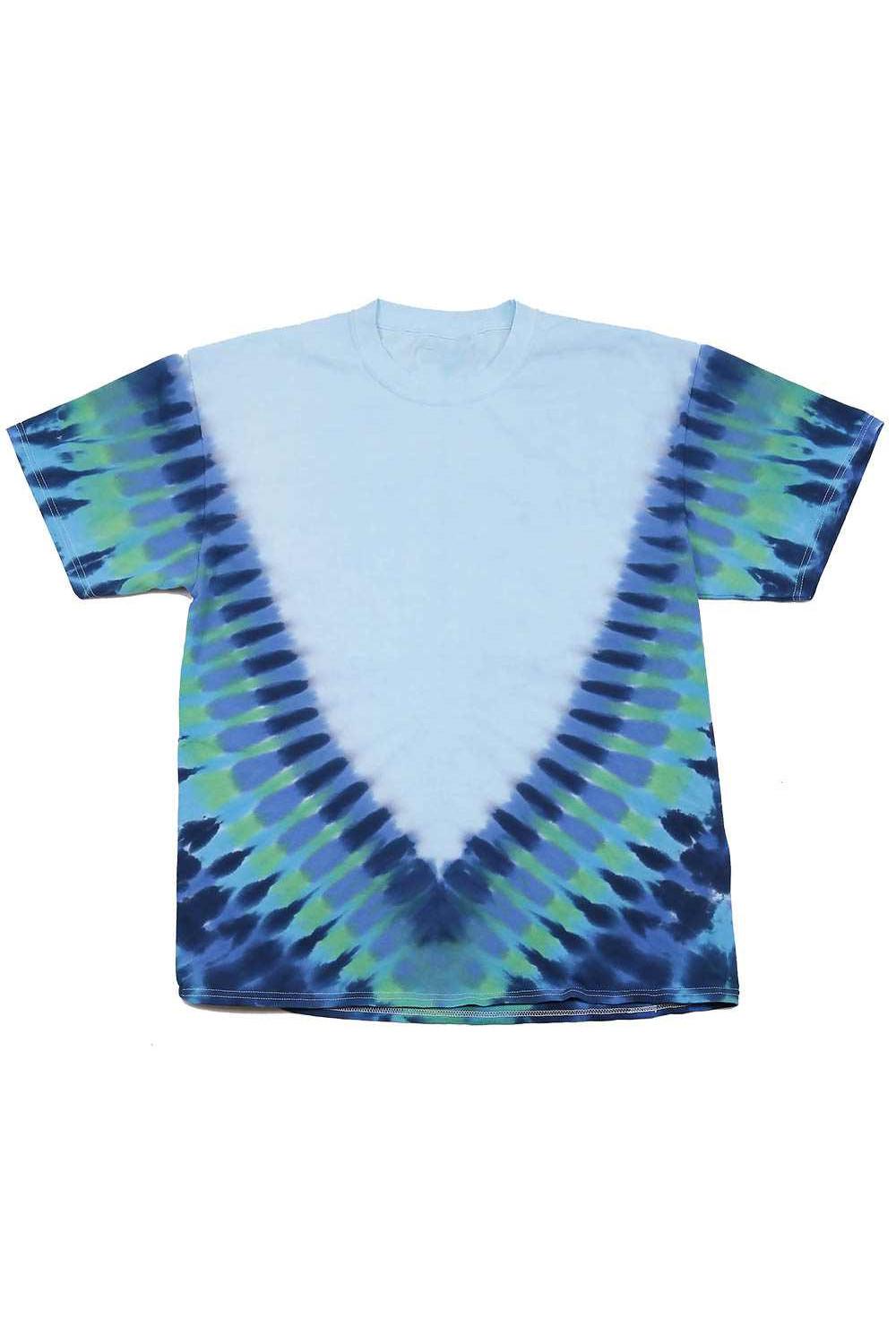 V-Dye Blue & Green Tie Dyed T-Shirt featuring your Custom Art image