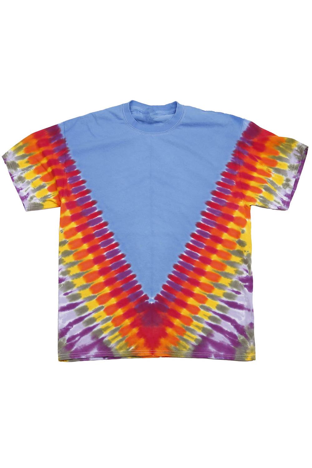 V-Dye Blue Rainbow Tie Dyed T-Shirt featuring your Custom Art image